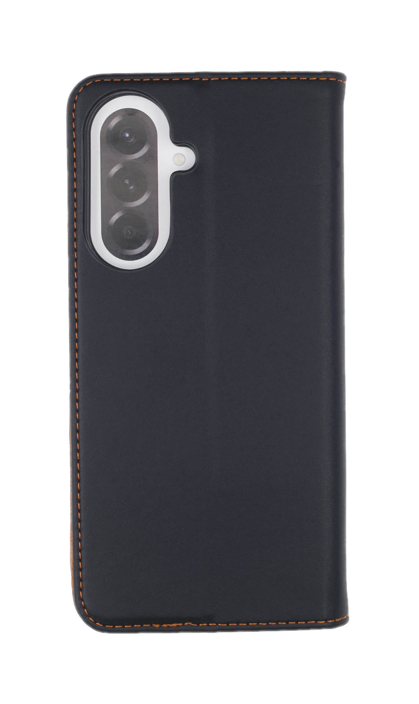 JAMCOVER Echt Leder Bookcover Schwarz für Samsung Galaxy A37 5G