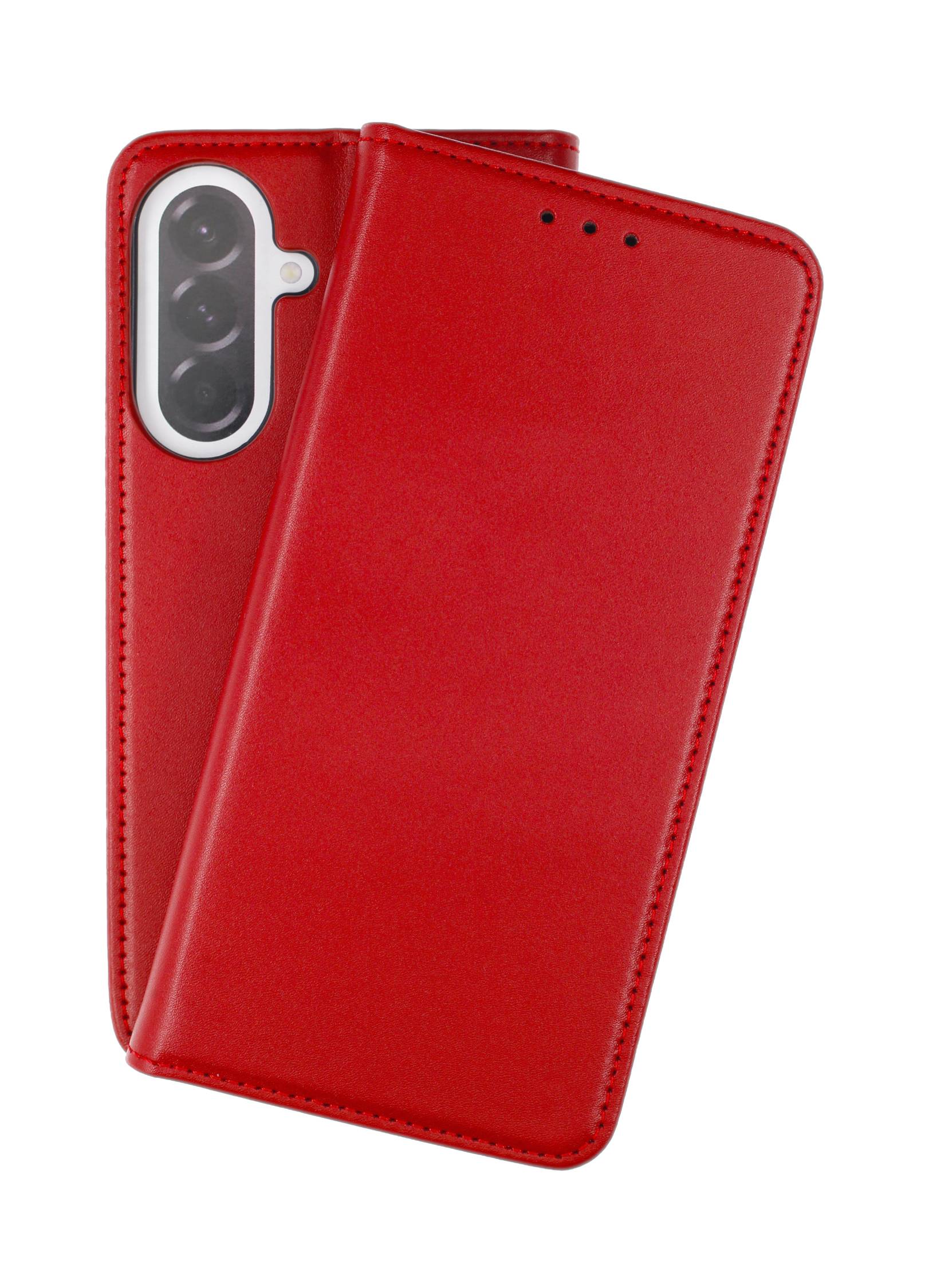 JAMCOVER Echt Leder Bookcover Weinrot für Samsung Galaxy A37 5G