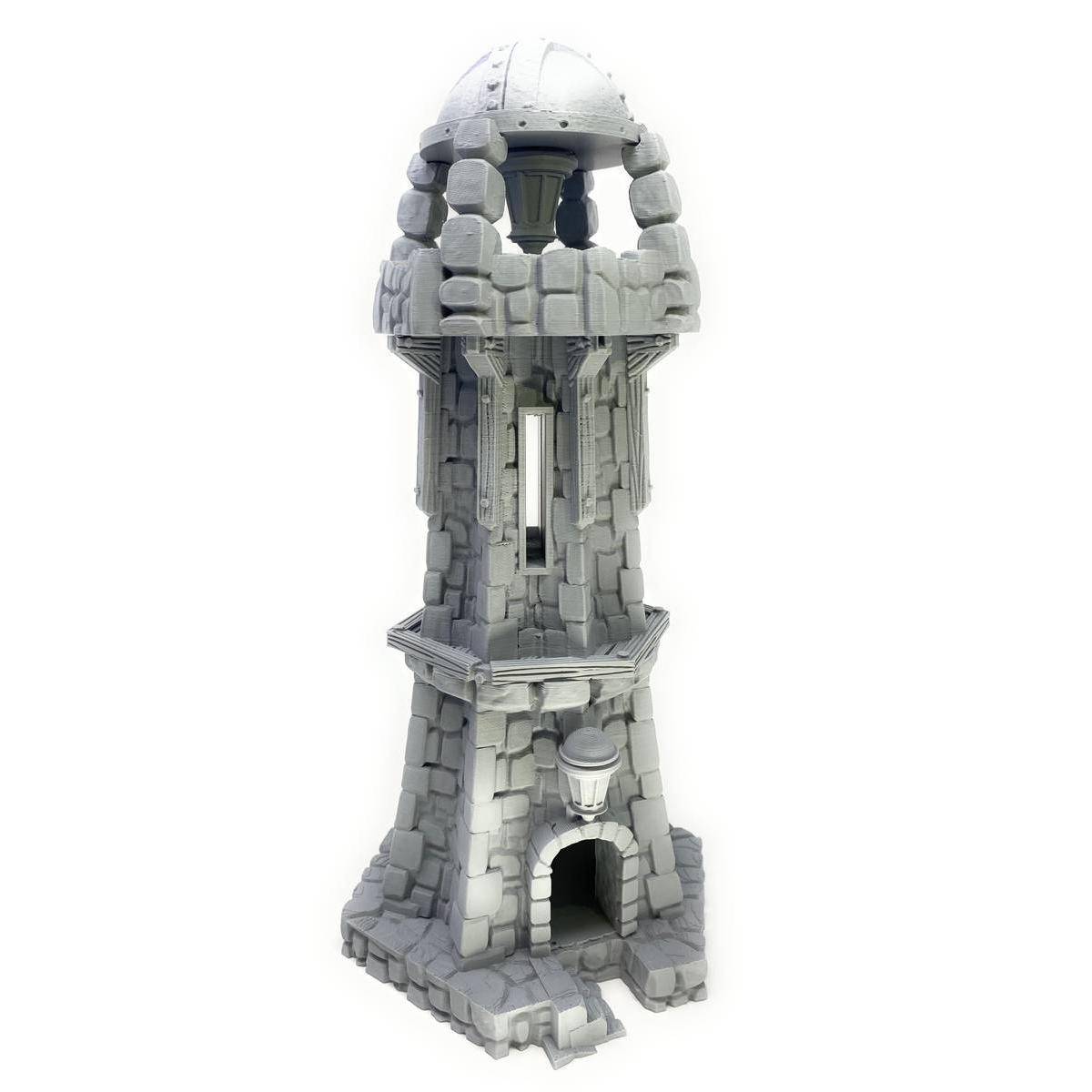 FROST_RIVERFARO - Leuchtturm (3D-gedrucktes Modellgebäude, über 33 cm hoch, Kunststoff, abnehmbares Dach, Feldherr)