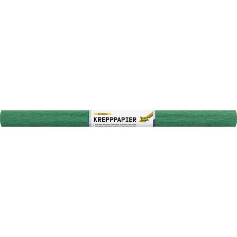 10x folia 824141 Krepppapier-Rolle, (B)500 mm x (L)2,5 m, moosgrün