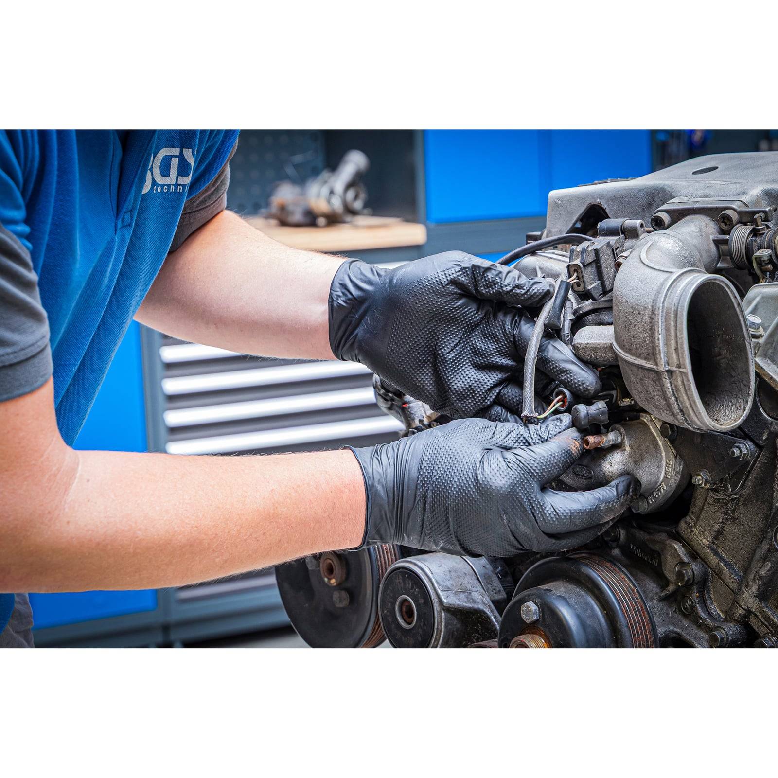 BGS Einweghandschuh-Box | Nitril | mit extra Griffigkeit | Gr. L | 100 St. - 74669