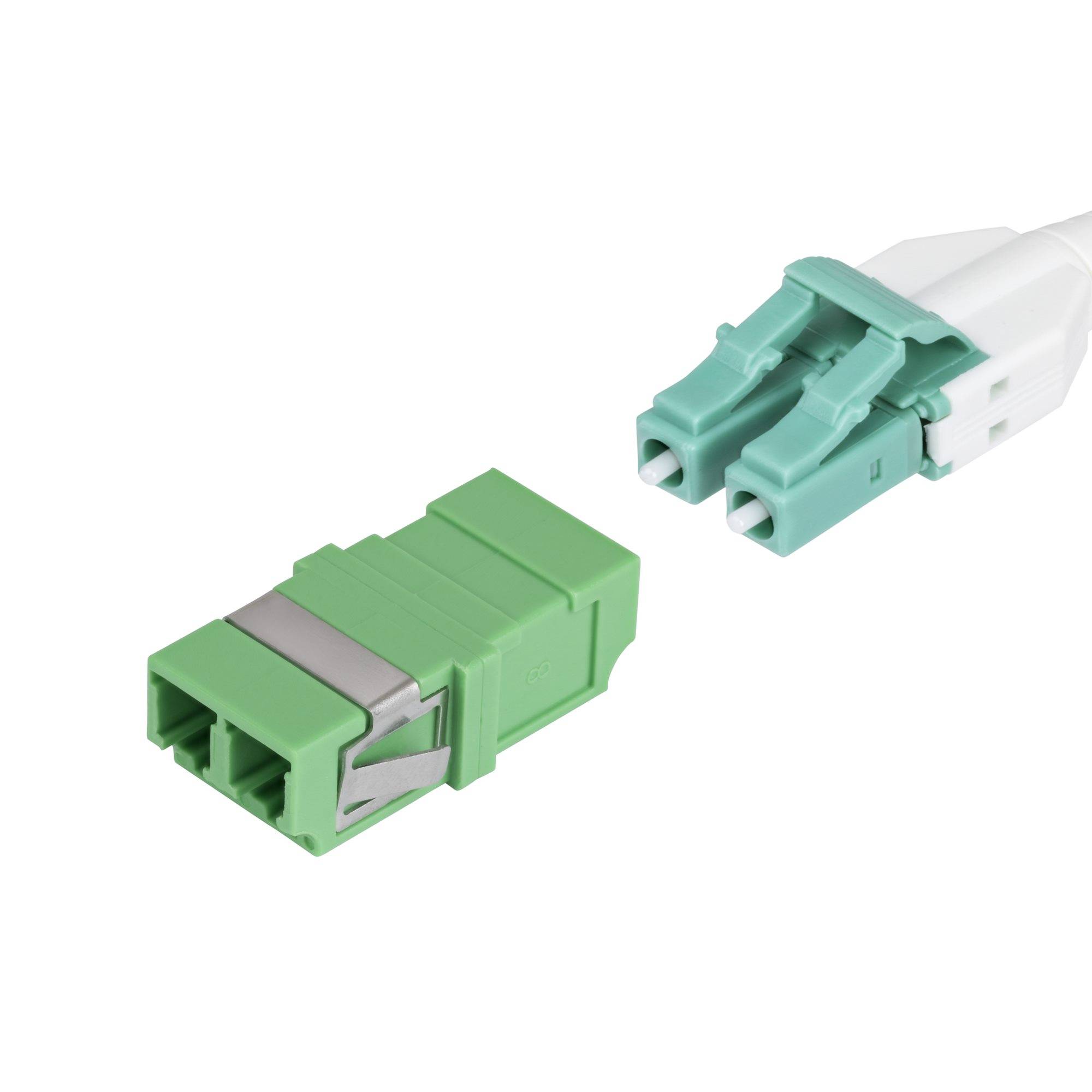 StarTech.com LC auf LC Kupplung 10er Pack, OS2 Singlemode LC Glasfaser Kupplung im SC-Formfaktor ohne Flansch, LC/APC Duplex Adapter, LC/APC, Grün