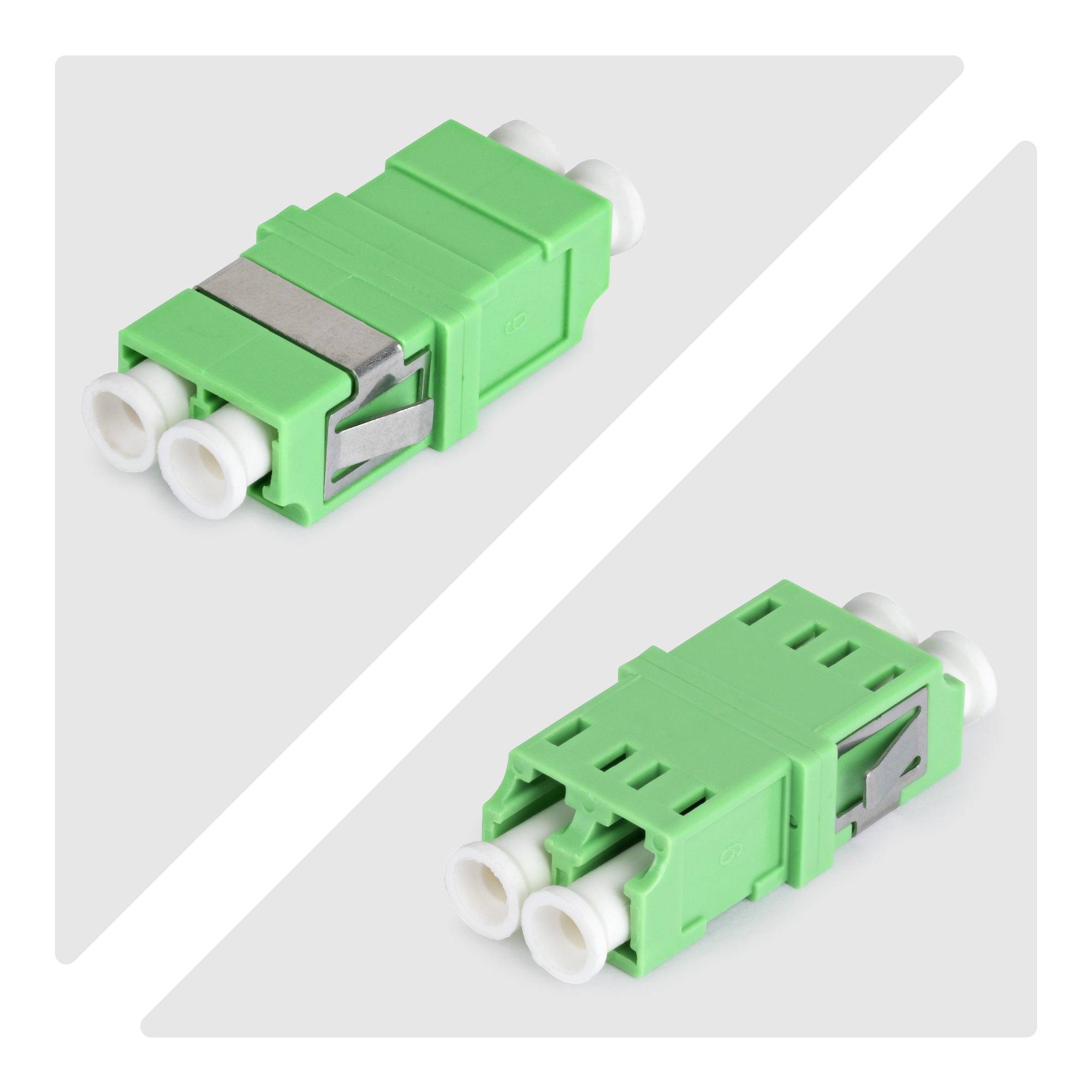 StarTech.com LC auf LC Kupplung 10er Pack, OS2 Singlemode LC Glasfaser Kupplung im SC-Formfaktor ohne Flansch, LC/APC Duplex Adapter, LC/APC, Grün