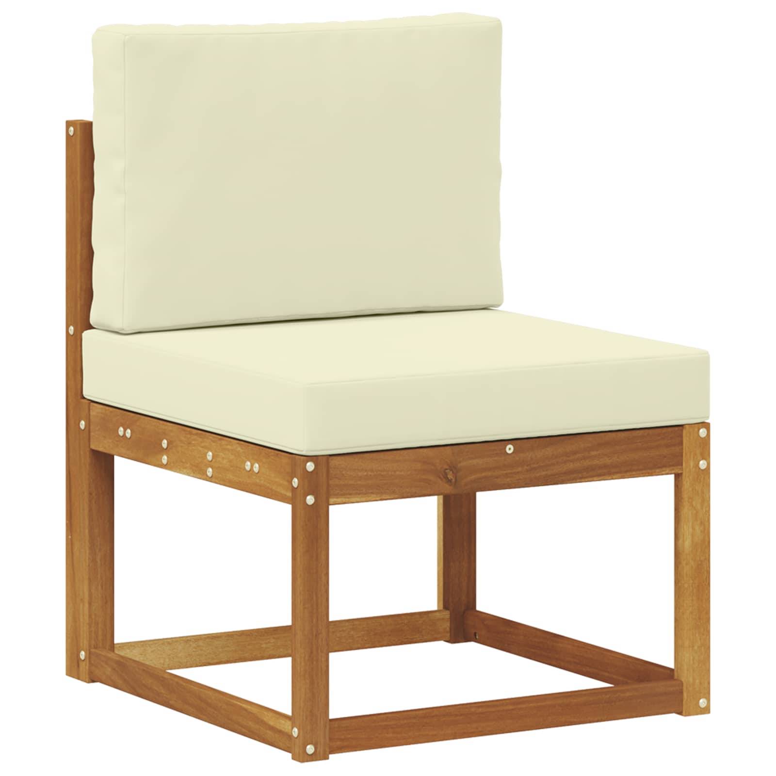 vidaXL Outdoor-Sofagarnitur mit Kissen 11 pcs Natur und Creme