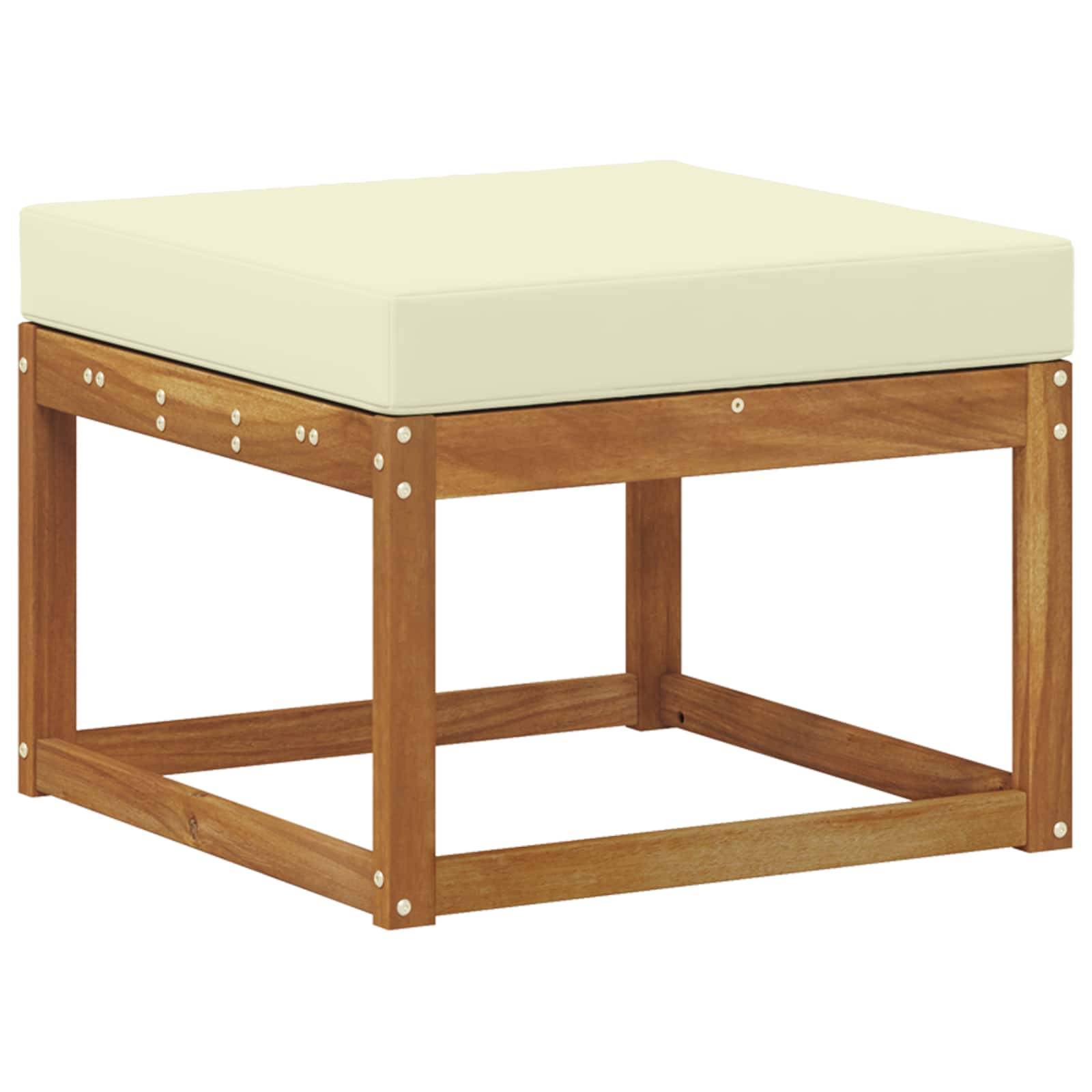 vidaXL Outdoor-Sofagarnitur 7 pcs Natur und Creme Massivholz Akazie