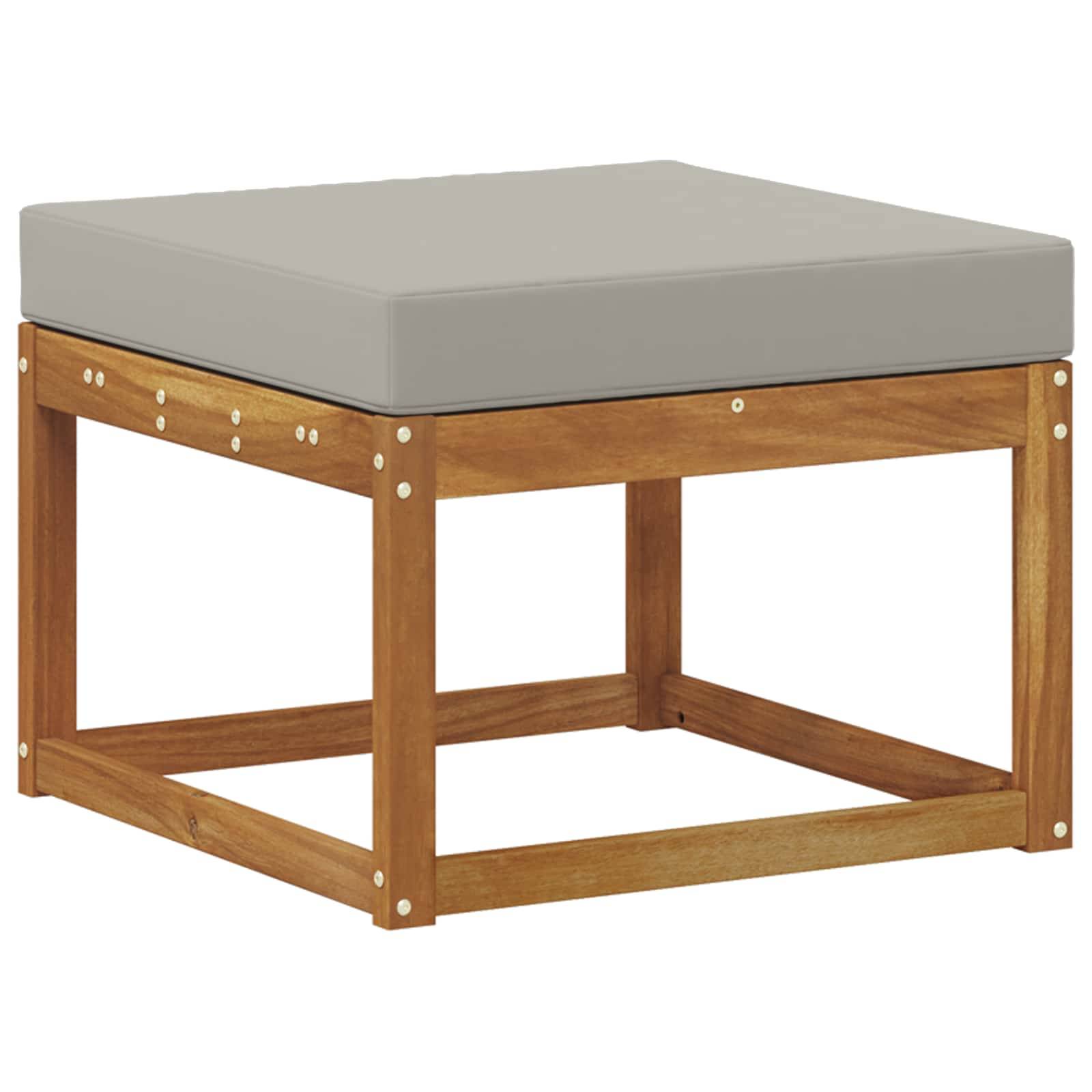 vidaXL Outdoor-Sofagarnitur 7 pcs Natürlich und Hellgrau Polyester