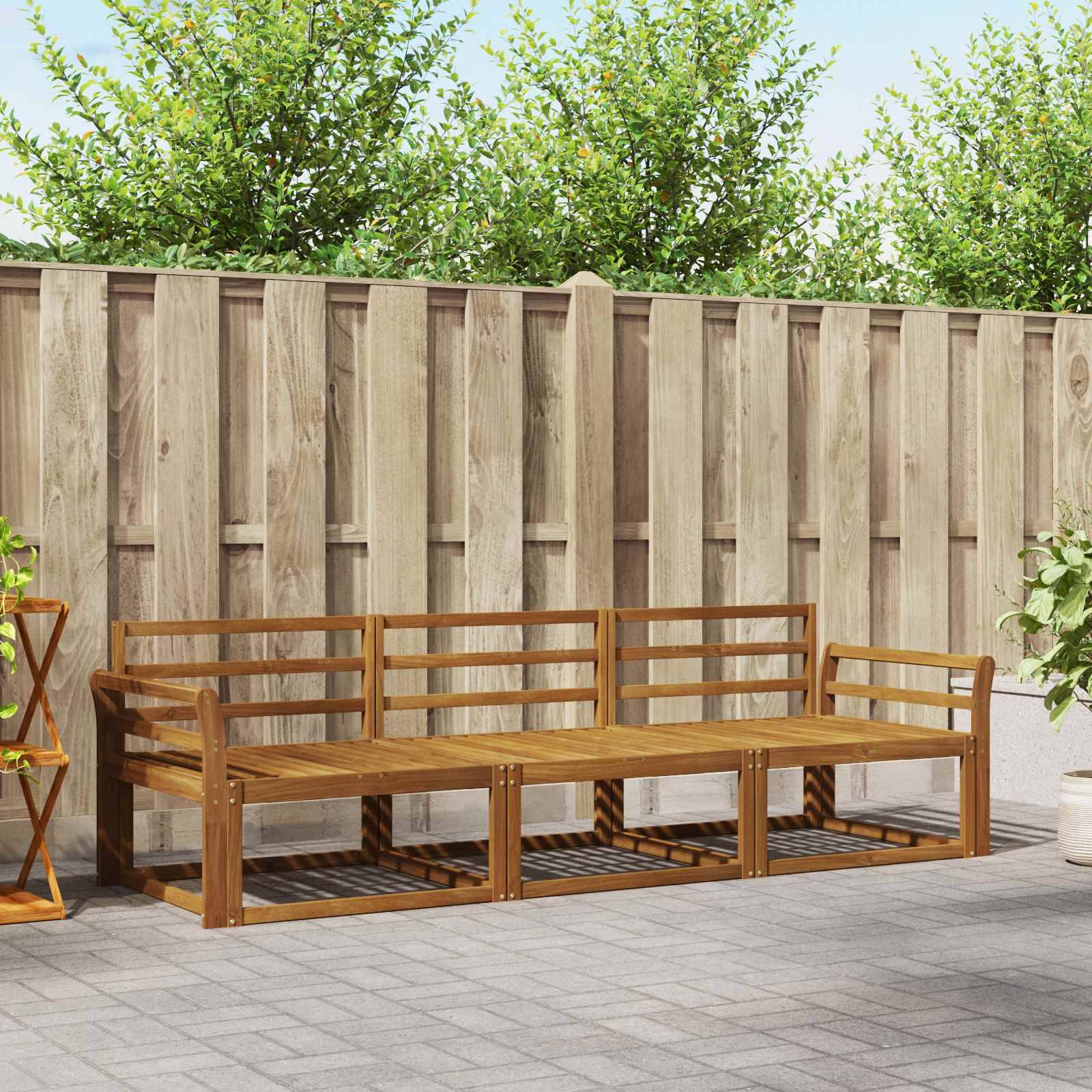 vidaXL Outdoor-Sofagarnitur 3 pcs Natur Massivholz Akazie
