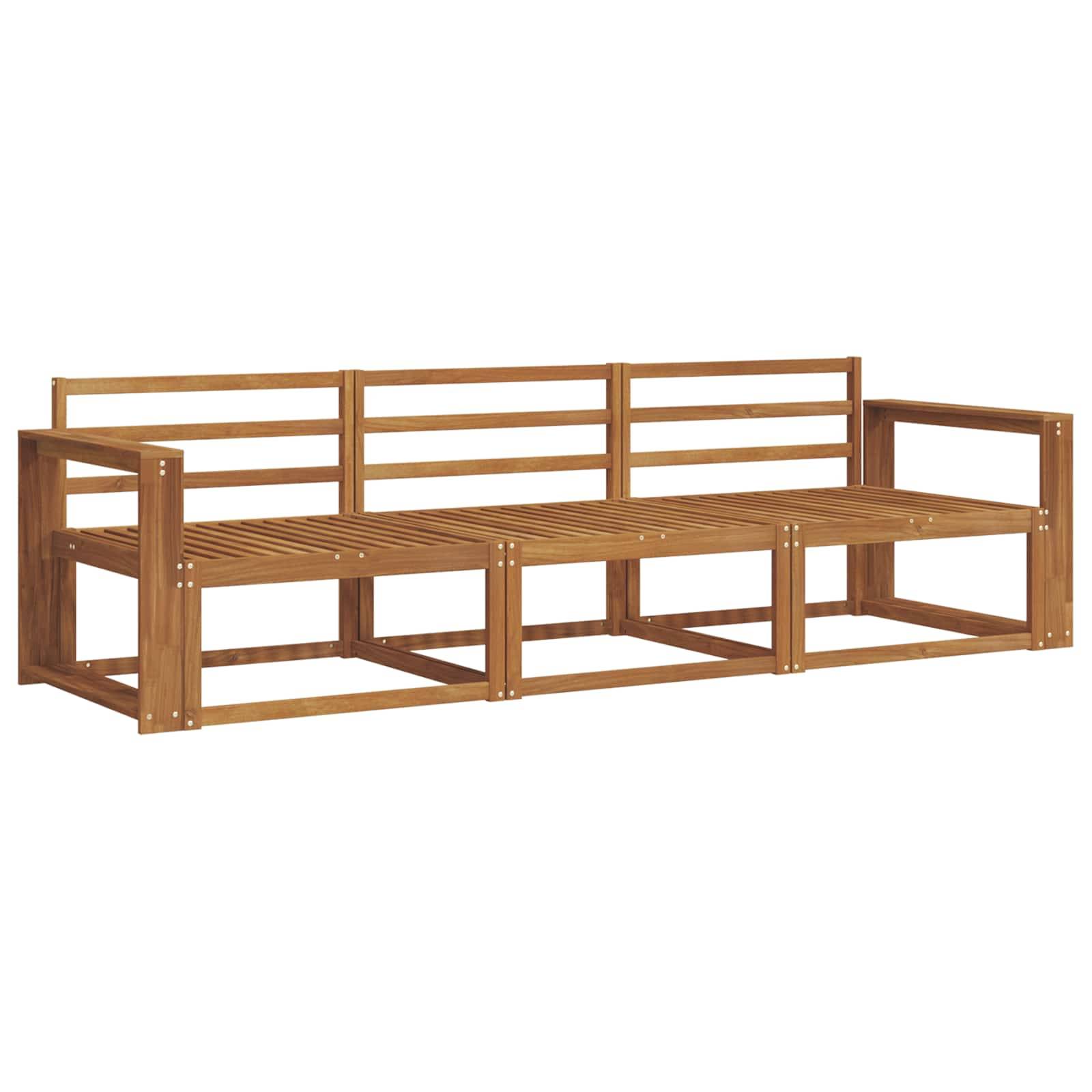 vidaXL Outdoor-Sofagarnitur 3 pcs Natur Massivholz Akazie