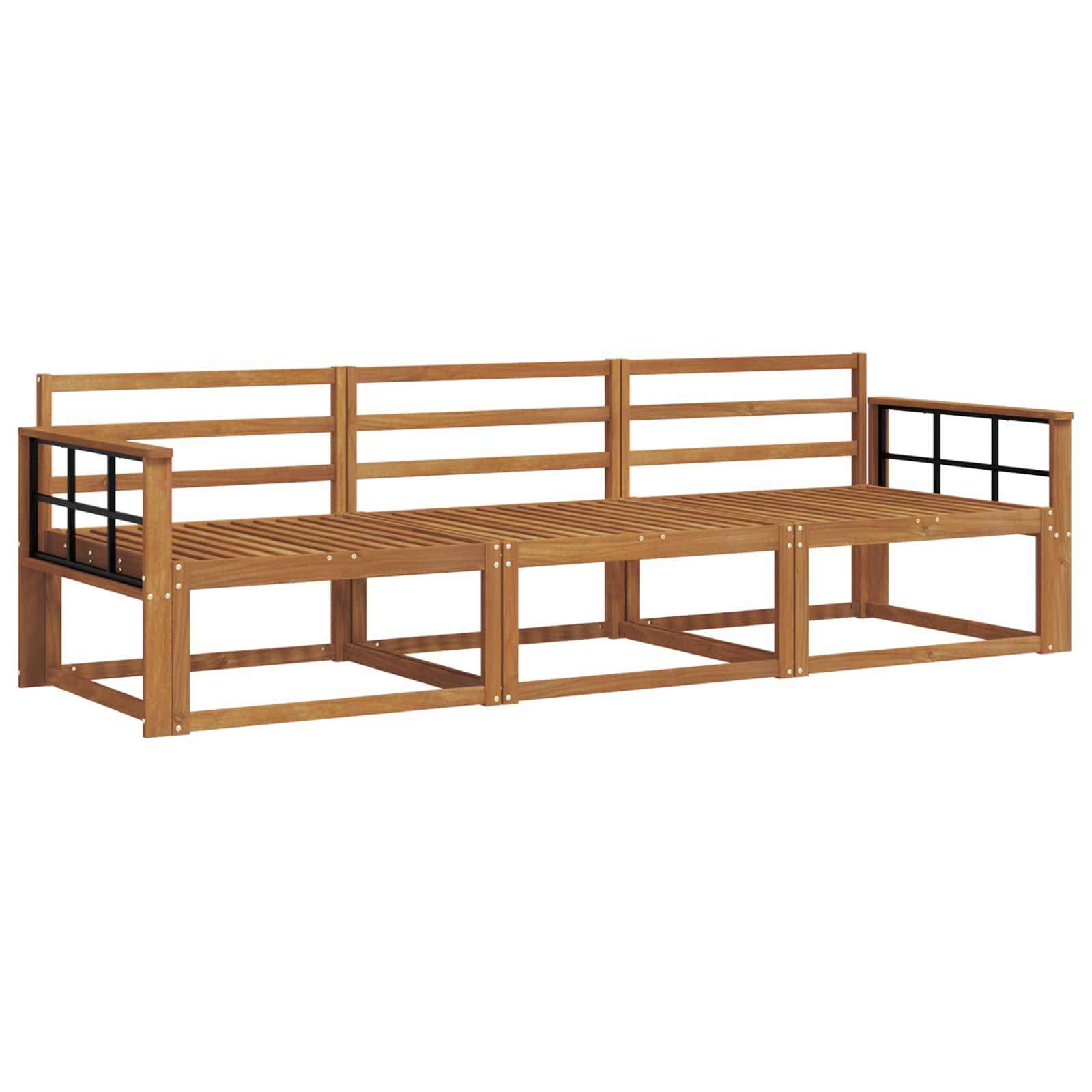 vidaXL Outdoor-Sofagarnitur 3 pcs Natur Massivholz Akazie