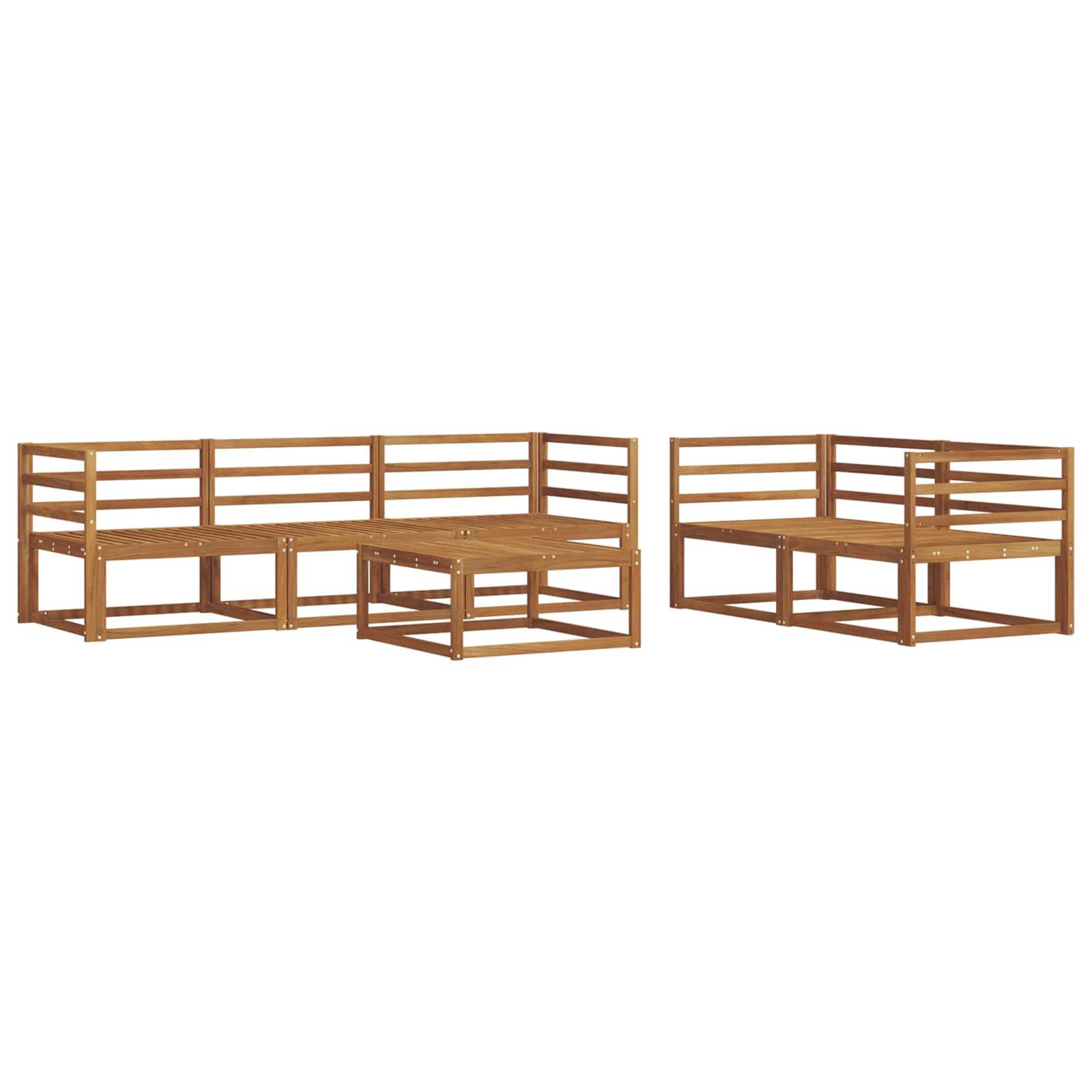 vidaXL Outdoor-Sofagarnitur 6 pcs Natur Massivholz Akazie