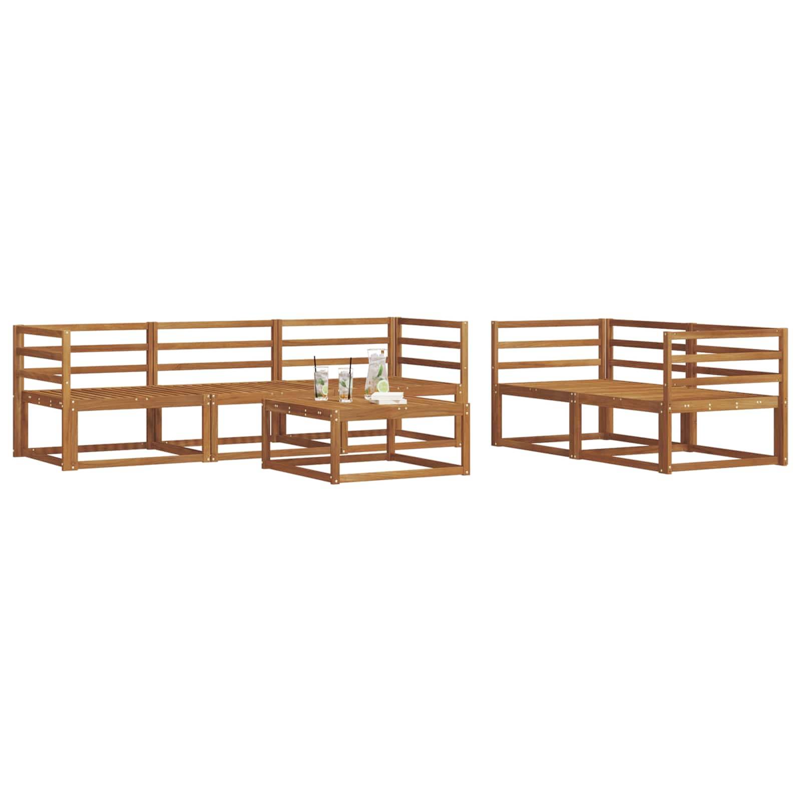 vidaXL Outdoor-Sofagarnitur 6 pcs Natur Massivholz Akazie