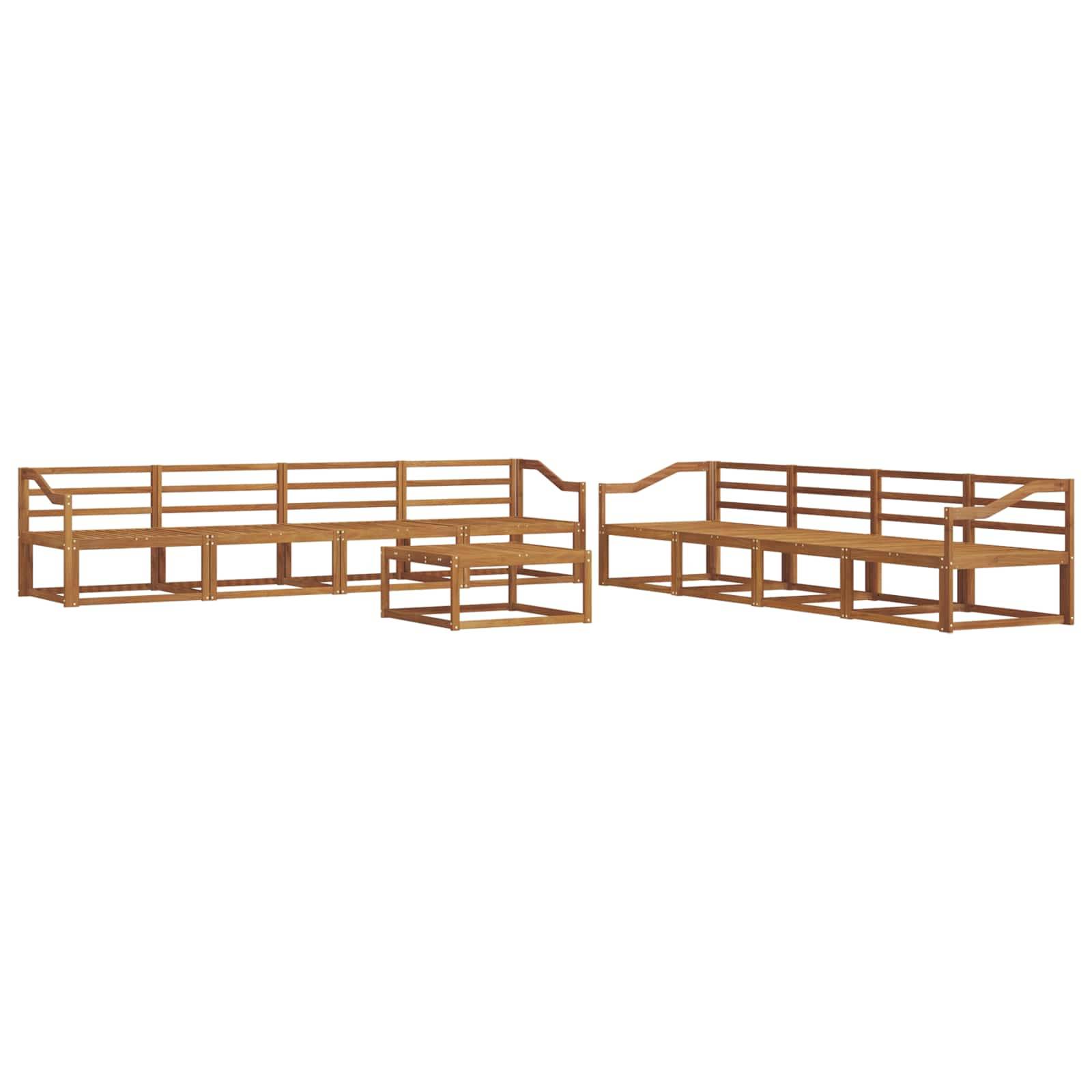 vidaXL Outdoor-Sofagarnitur 9 pcs Natur Massivholz Akazie