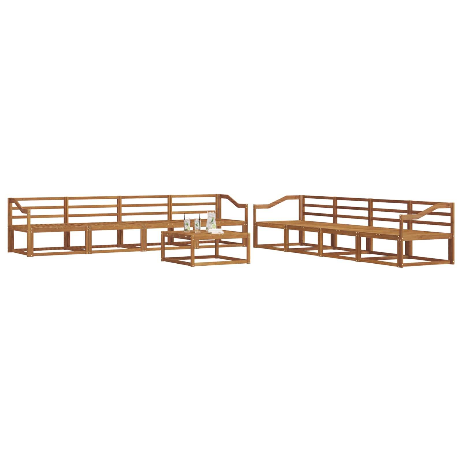 vidaXL Outdoor-Sofagarnitur 9 pcs Natur Massivholz Akazie