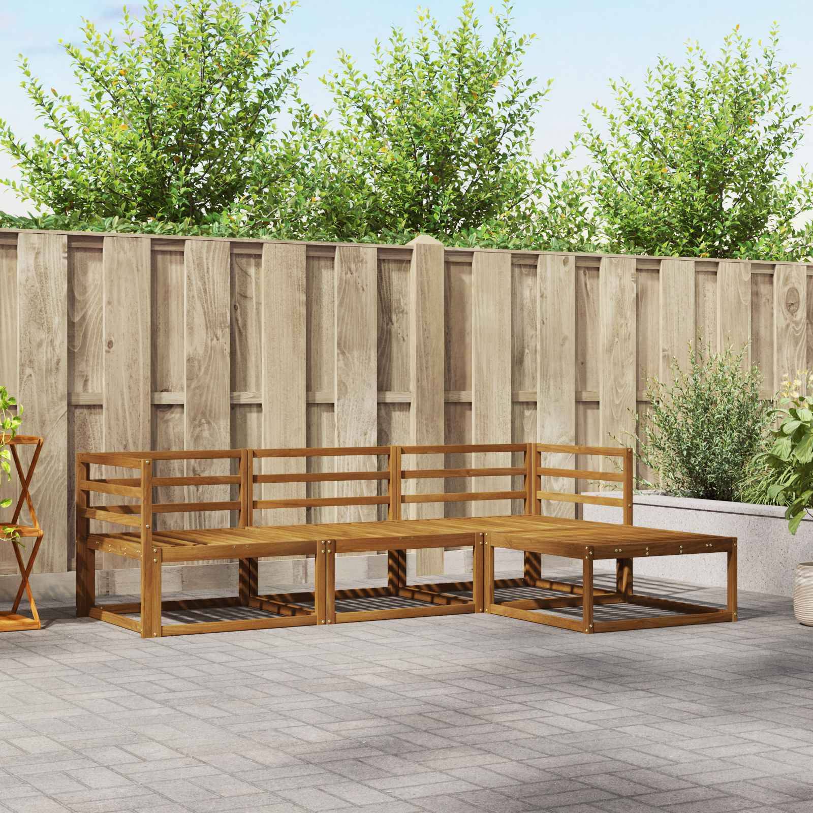 vidaXL Outdoor-Sofagarnitur 4 pcs Natur Massivholz Akazie