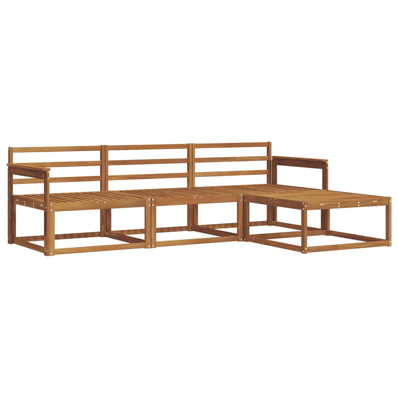 vidaXL Outdoor-Sofagarnitur 4 pcs Natur Massivholz Akazie