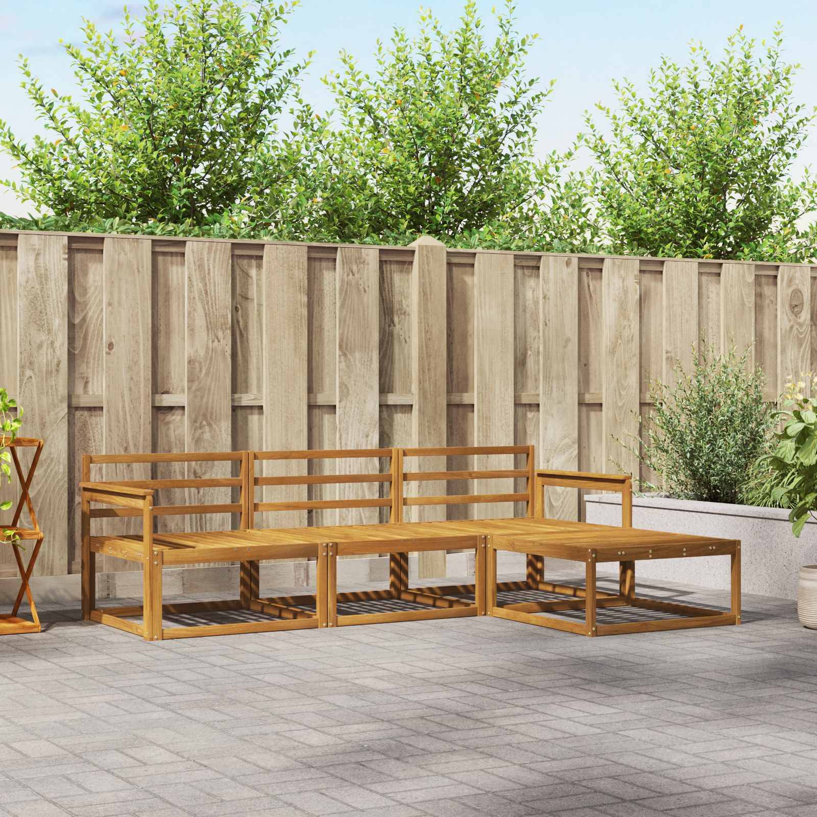 vidaXL Outdoor-Sofagarnitur 4 pcs Natur Massivholz Akazie