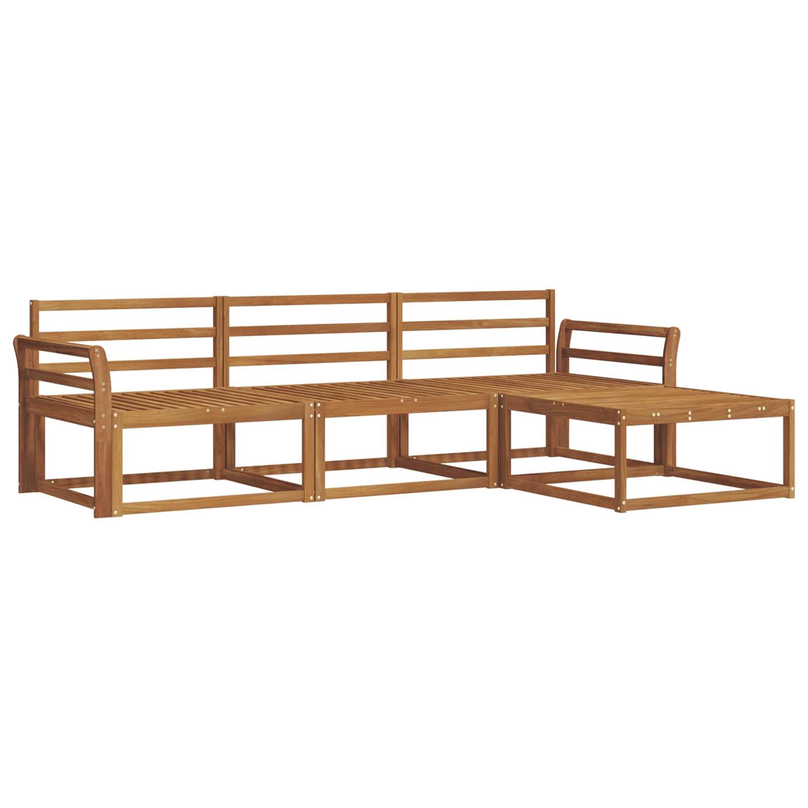 vidaXL Outdoor-Sofagarnitur 4 pcs Natur Massivholz Akazie