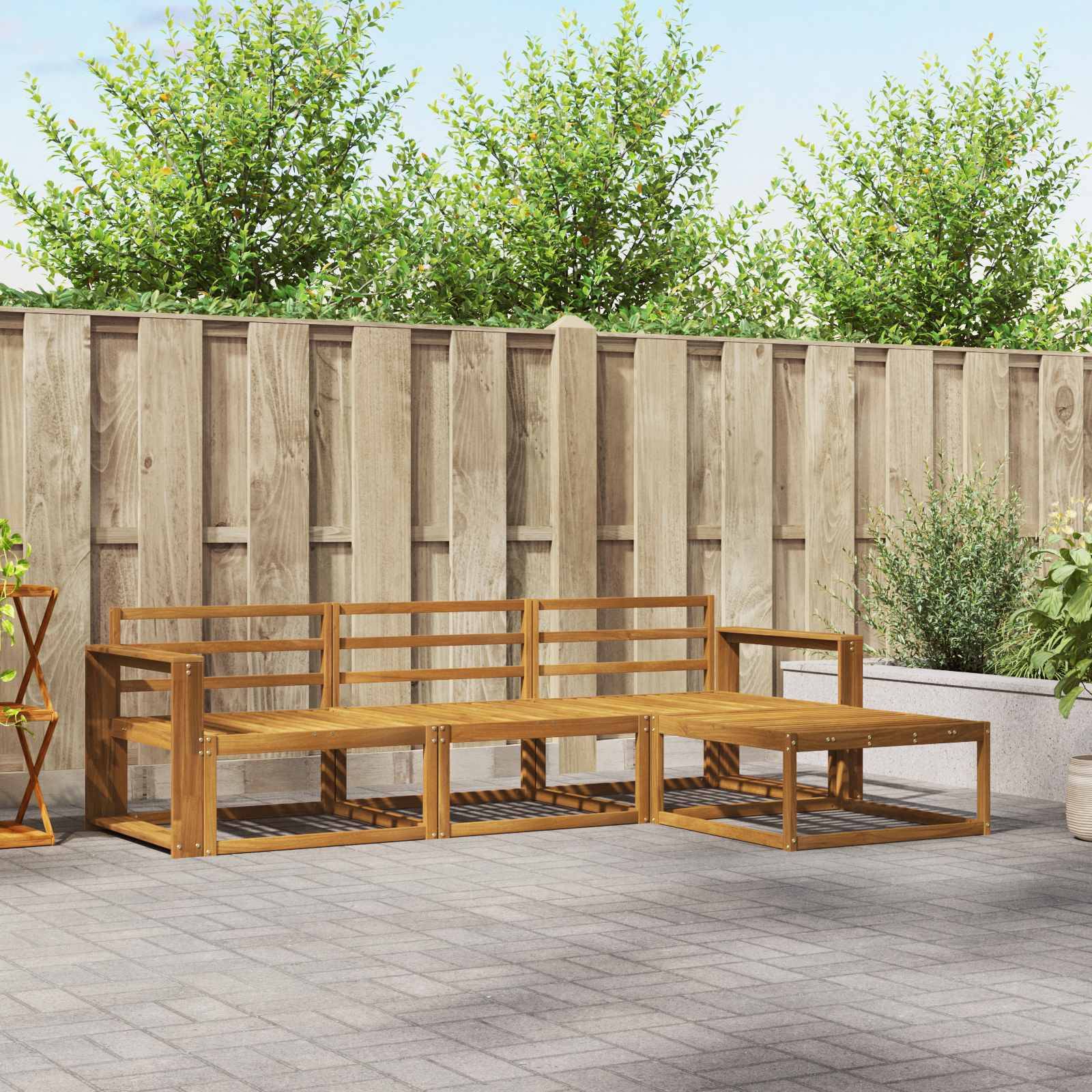 vidaXL Outdoor-Sofagarnitur 4 pcs Natur Massivholz Akazie