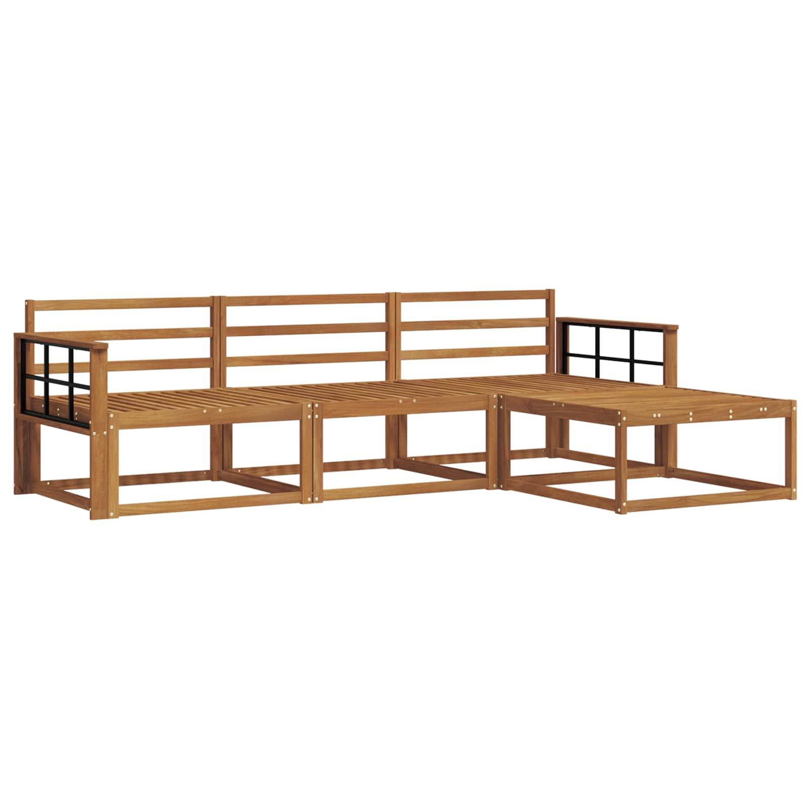 vidaXL Outdoor-Sofagarnitur 4 pcs Natur Massivholz Akazie