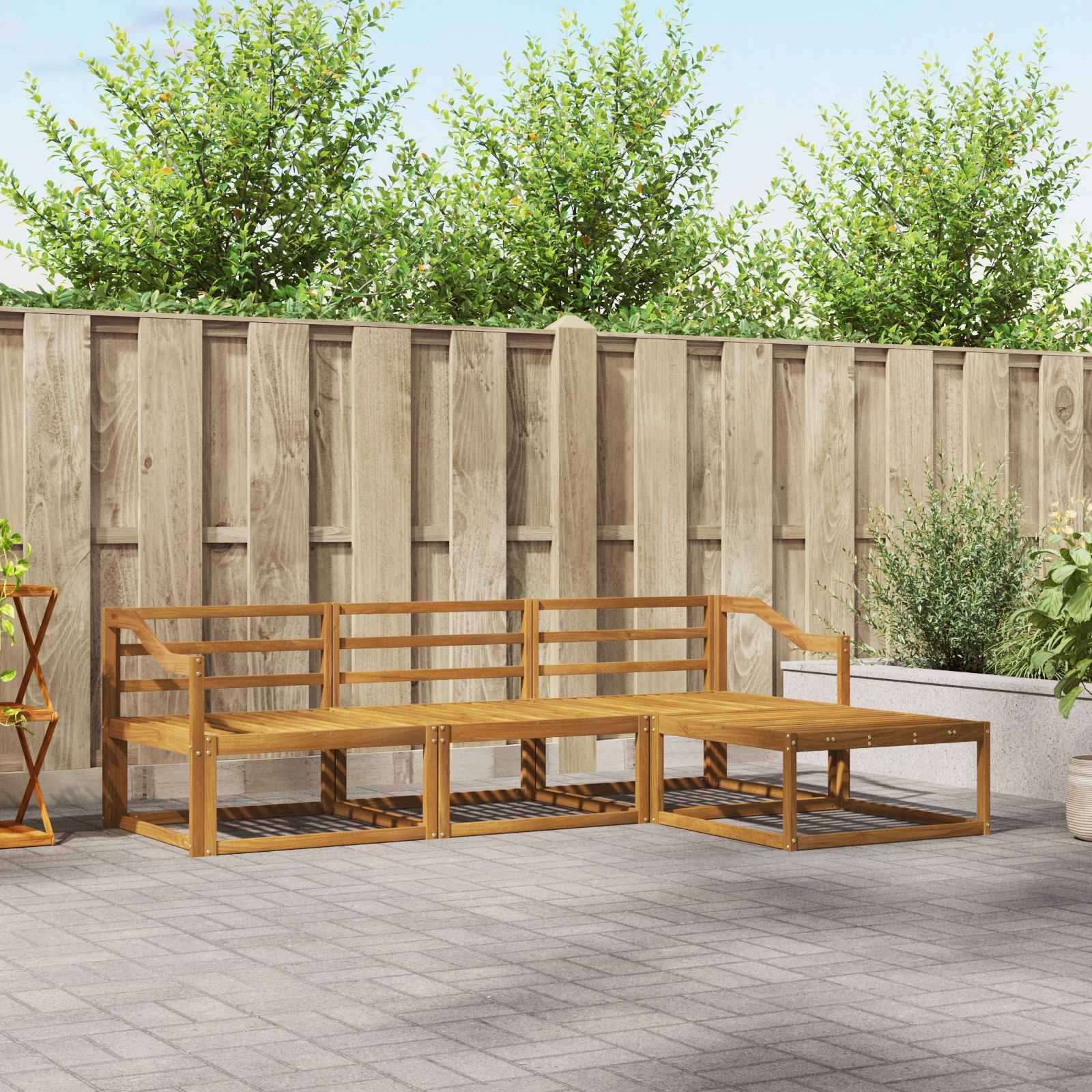 vidaXL Outdoor-Sofagarnitur 4 pcs Natur Massivholz Akazie