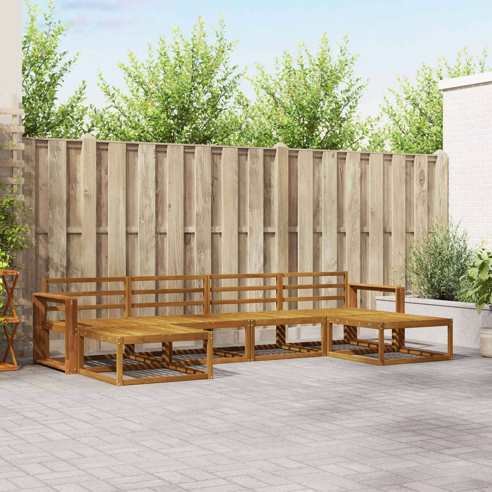 vidaXL Outdoor-Sofagarnitur 6 pcs Natur Massivholz Akazie