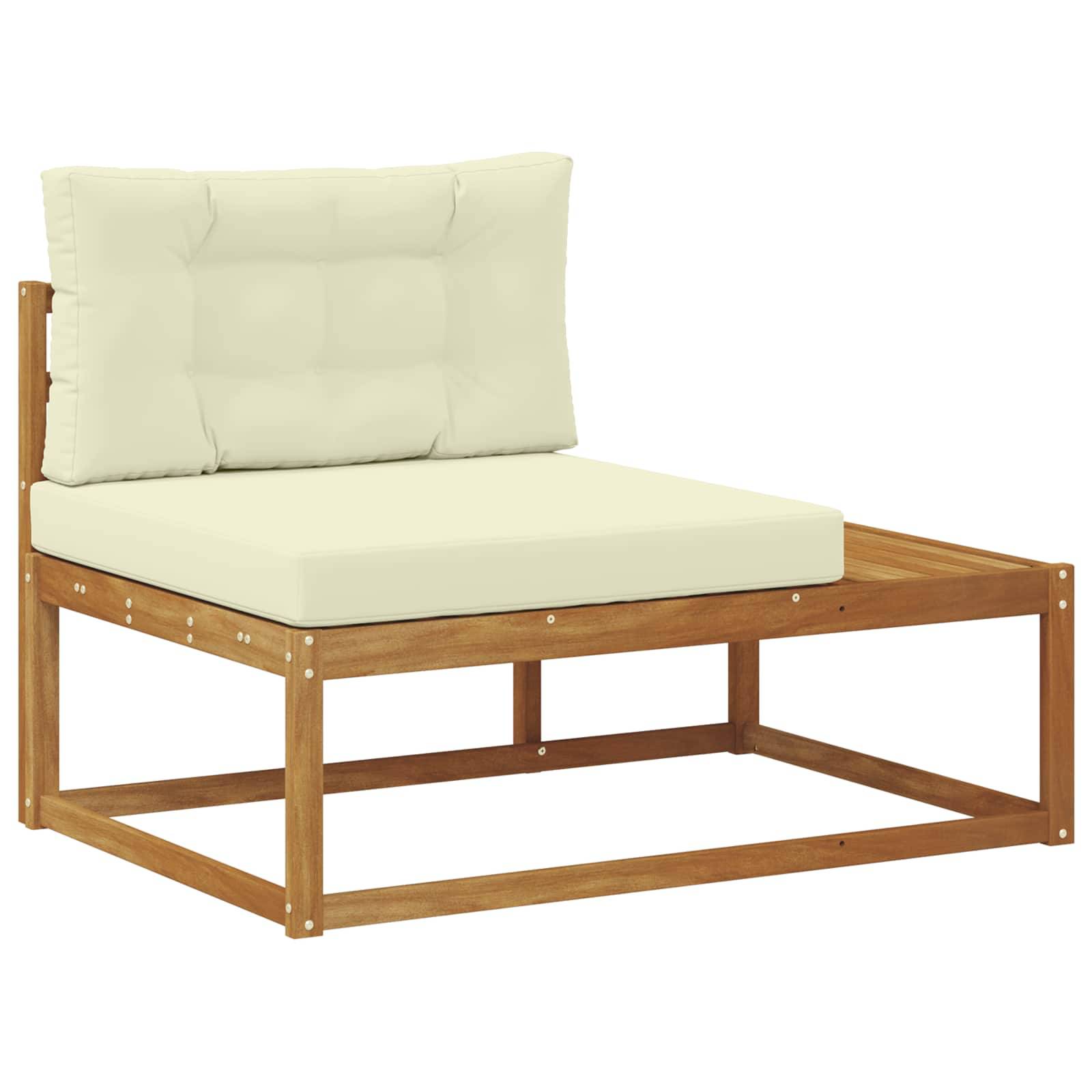 vidaXL Outdoor-Sofagarnitur mit Kissen 2 Stück Natur und Creme
