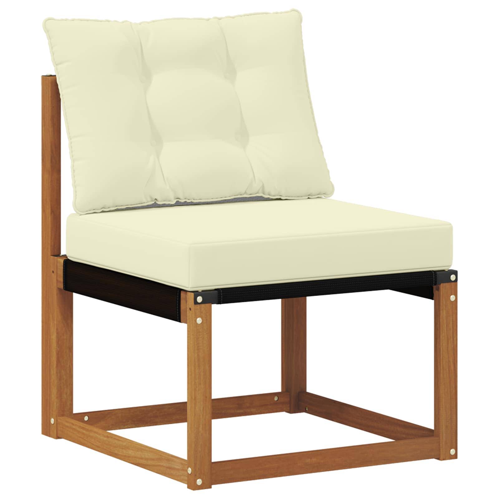 vidaXL Outdoor-Sofagarnitur mit Kissen 3 pcs Natur und Creme