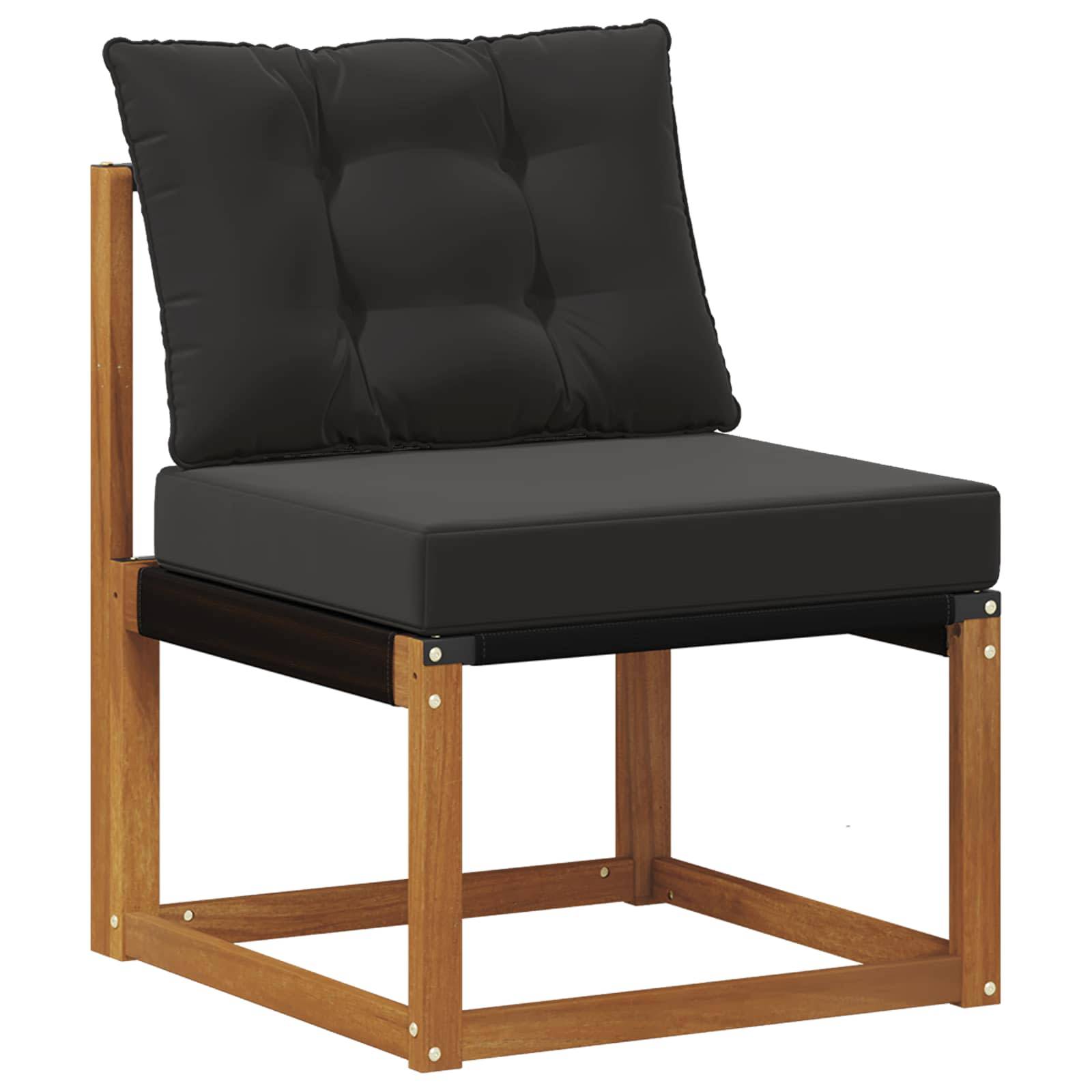 vidaXL Outdoor-Sofagarnitur mit Kissen 11 pcs Natürlich und Schwarz
