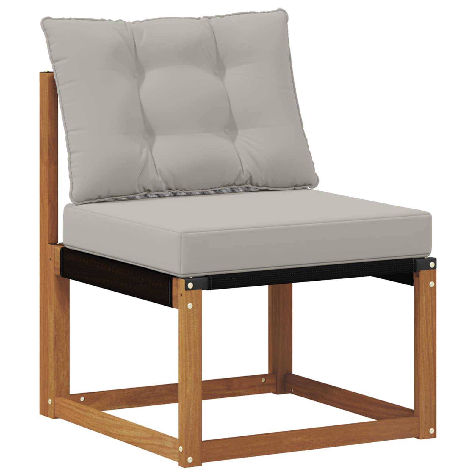 vidaXL Outdoor-Sofagarnitur mit Kissen 9 pcs Natürlich und Hellgrau