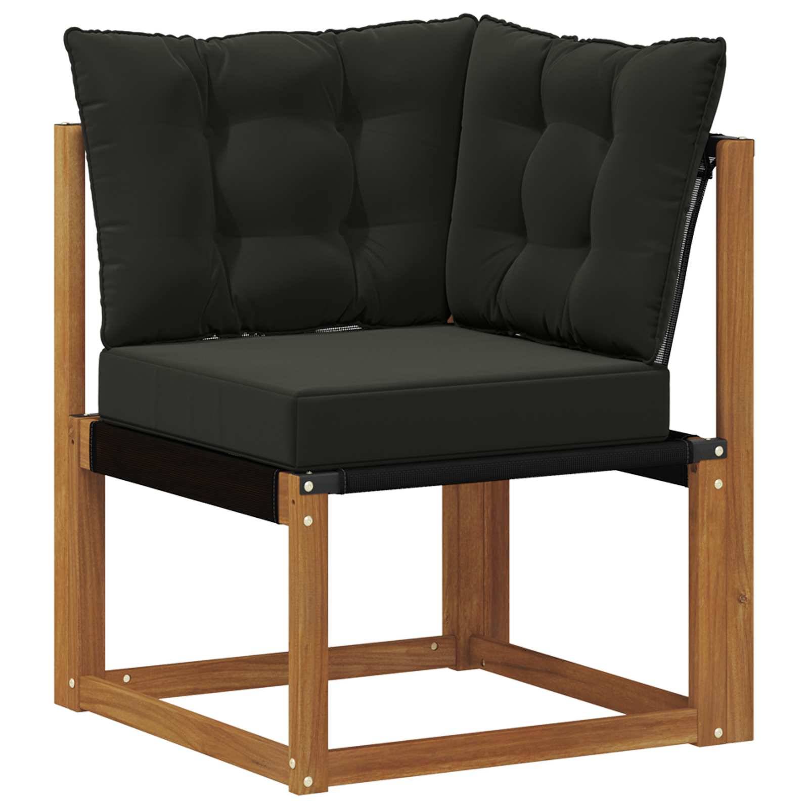 vidaXL Outdoor-Sofagarnitur mit Kissen 9 pcs Natürlich und Schwarz