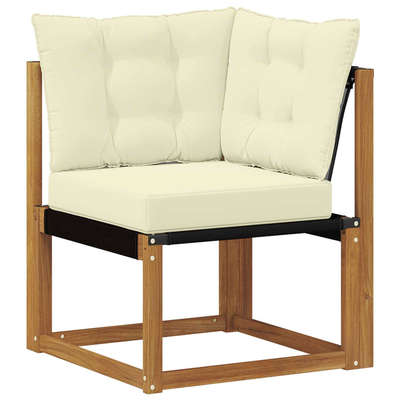 vidaXL Outdoor Ecksofa Massivholz Akazie und Textilene-Stoff Natur
