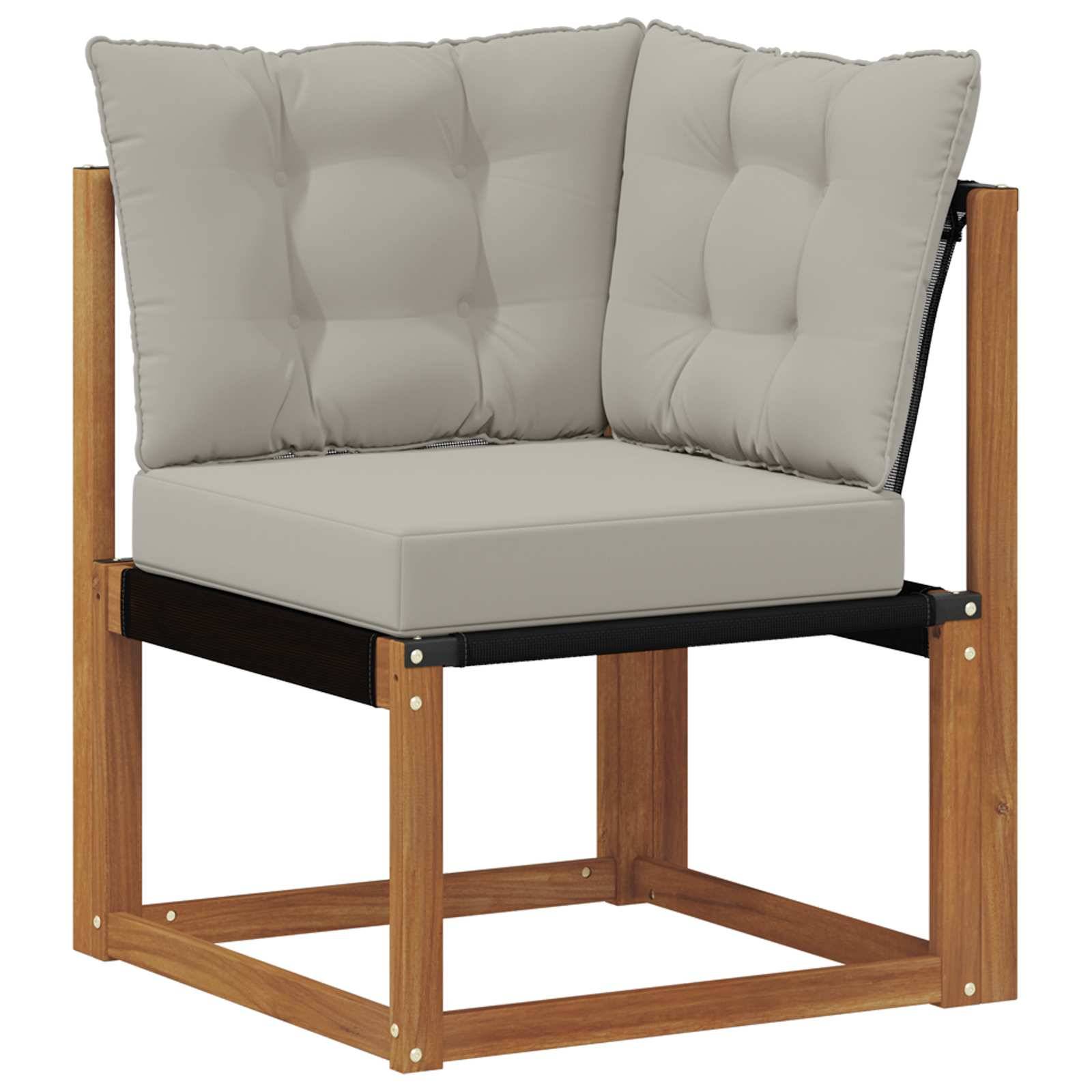 vidaXL Outdoor-Sofagarnitur mit Kissen 11 pcs Natürlich und Hellgrau