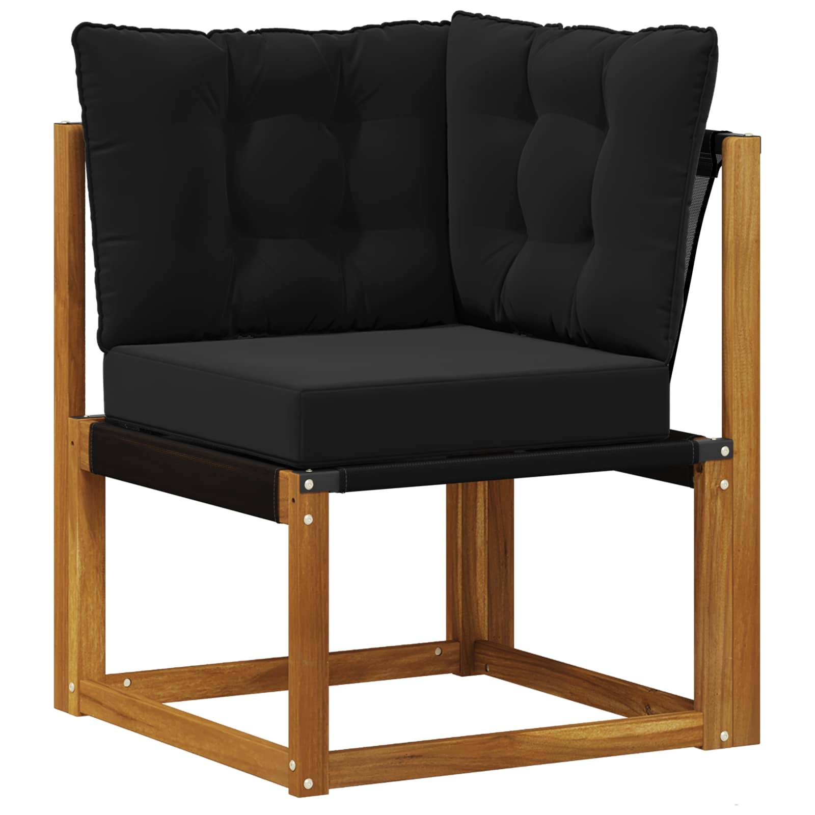 vidaXL Outdoor-Sofagarnitur mit Kissen 8 pcs Natürlich und Schwarz