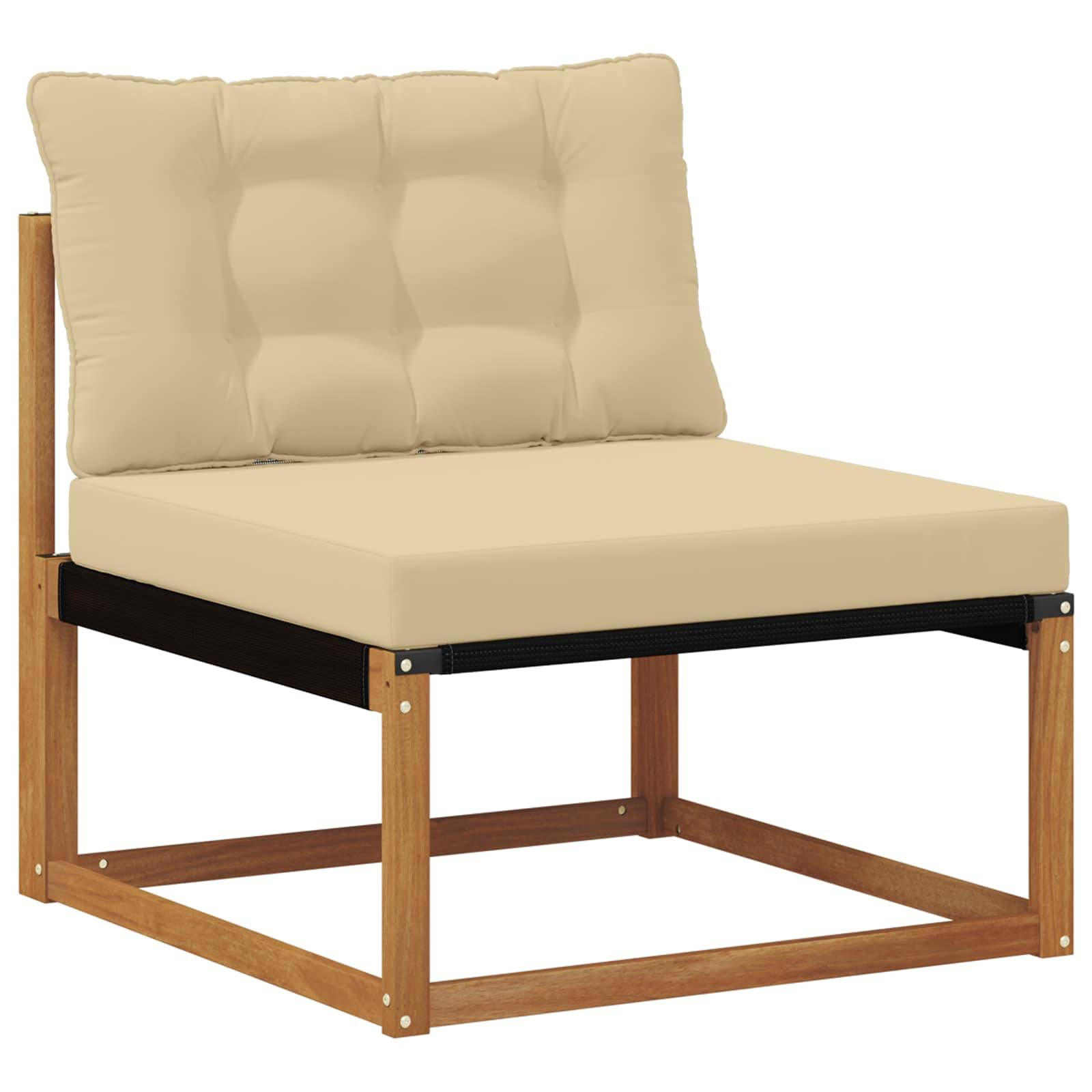 vidaXL Outdoor-Sofagarnitur mit Kissen 3 pcs Natur und Beige