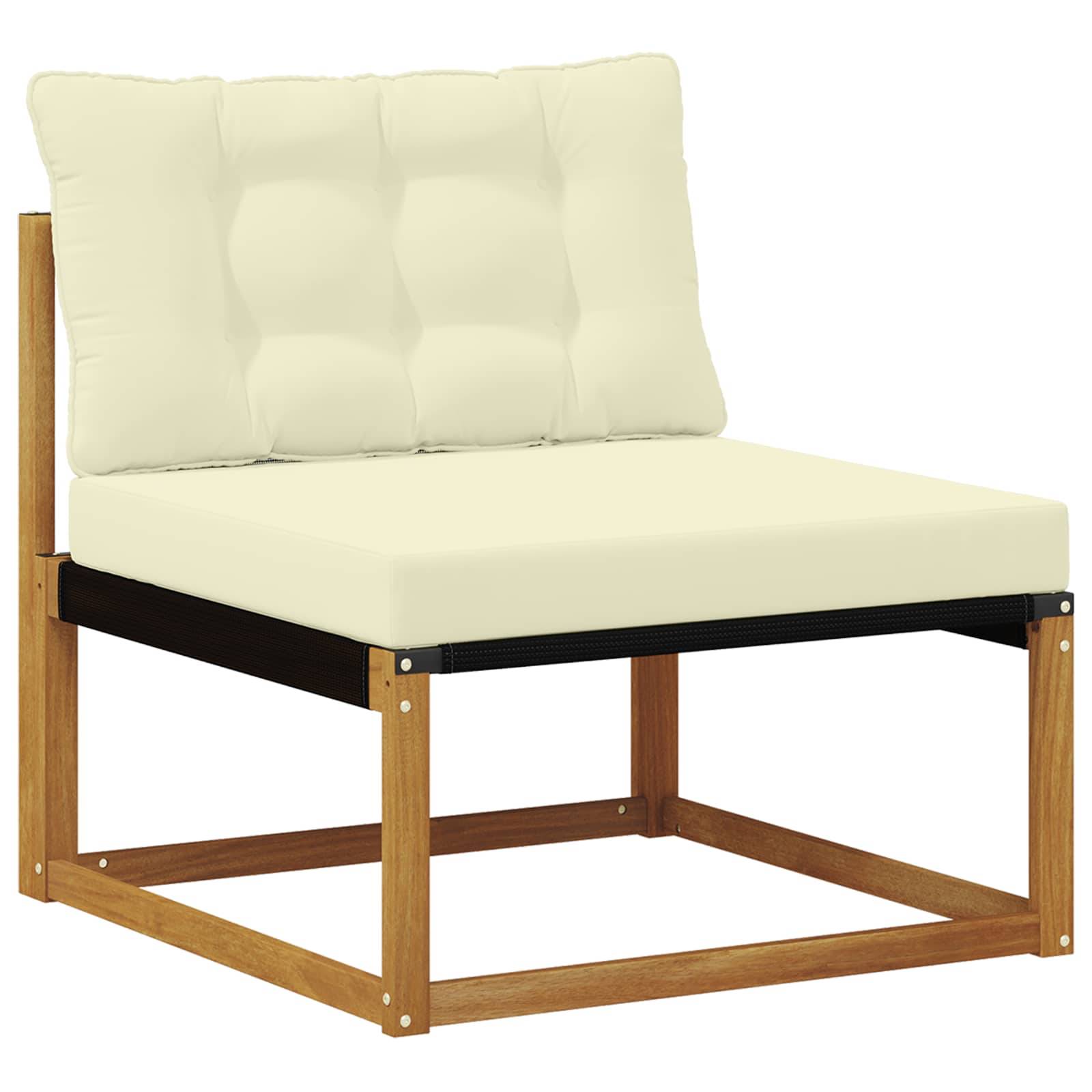 vidaXL Outdoor-Sofagarnitur mit Kissen 7 pcs Natur und Creme