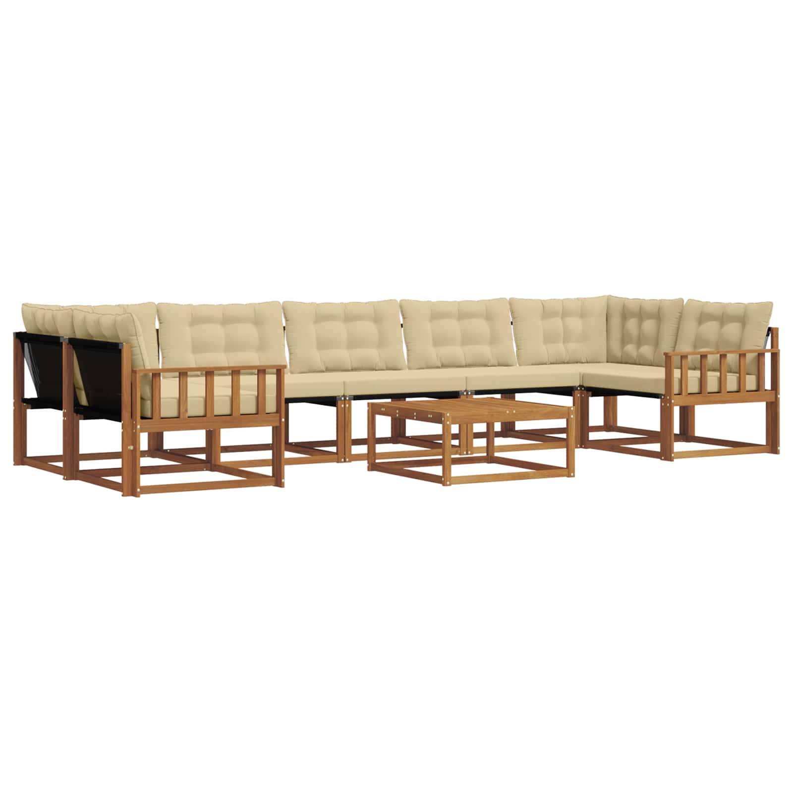 vidaXL Outdoor-Sofagarnitur mit Kissen 8 pcs Natur und Beige