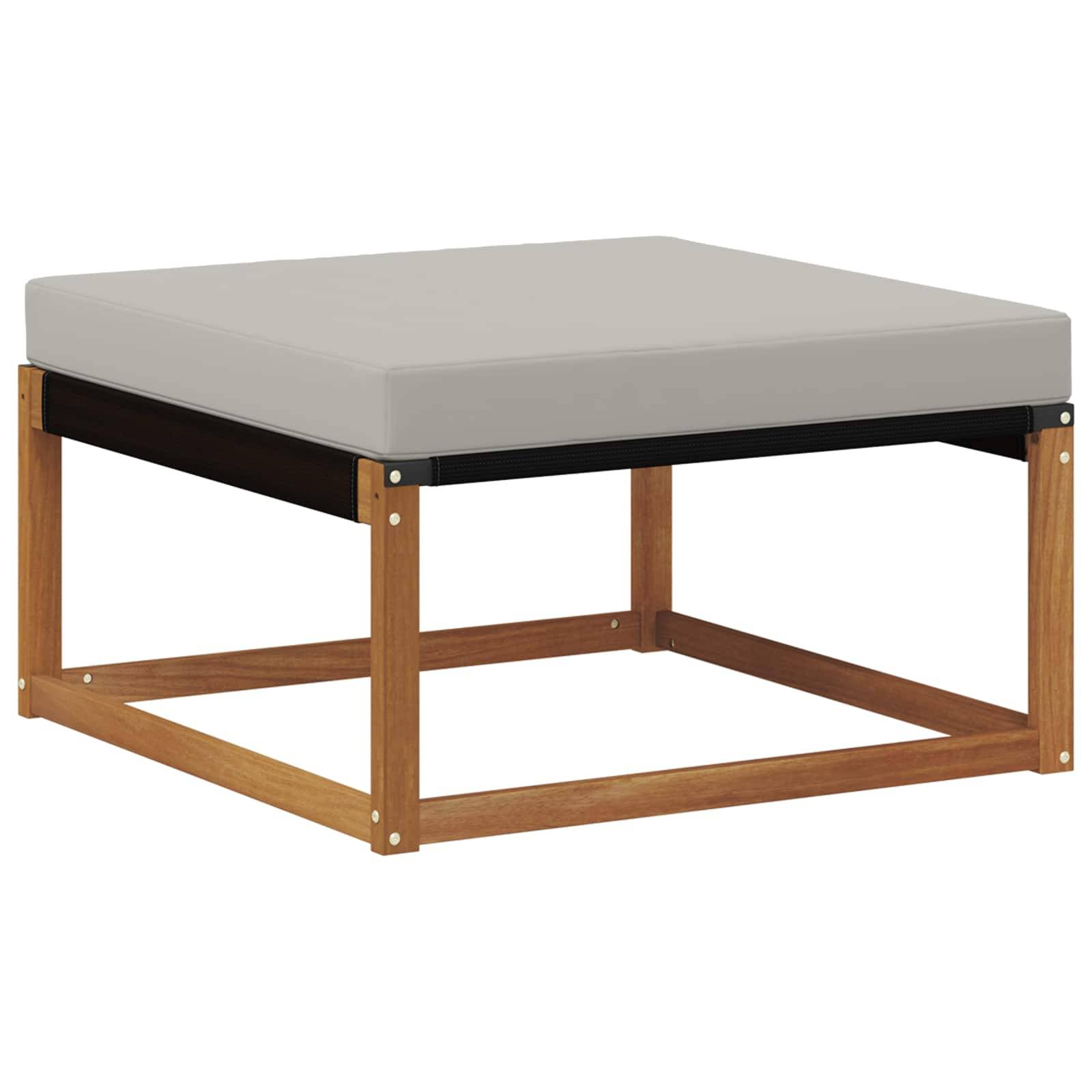 vidaXL Outdoor-Sofagarnitur mit Kissen 7 pcs Natürlich und Hellgrau