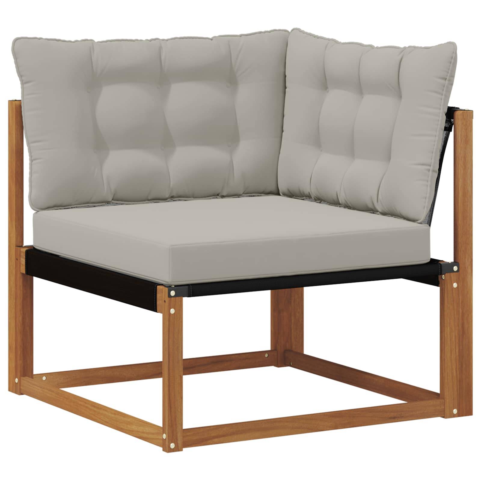 vidaXL Outdoor-Sofagarnitur mit Kissen 6 pcs Natürlich und Hellgrau