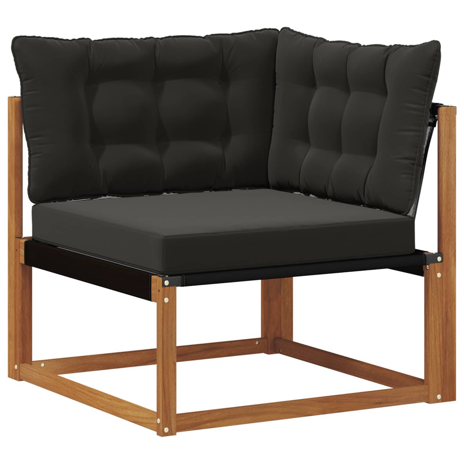 vidaXL Outdoor-Sofagarnitur mit Kissen 6 pcs Natürlich und Schwarz