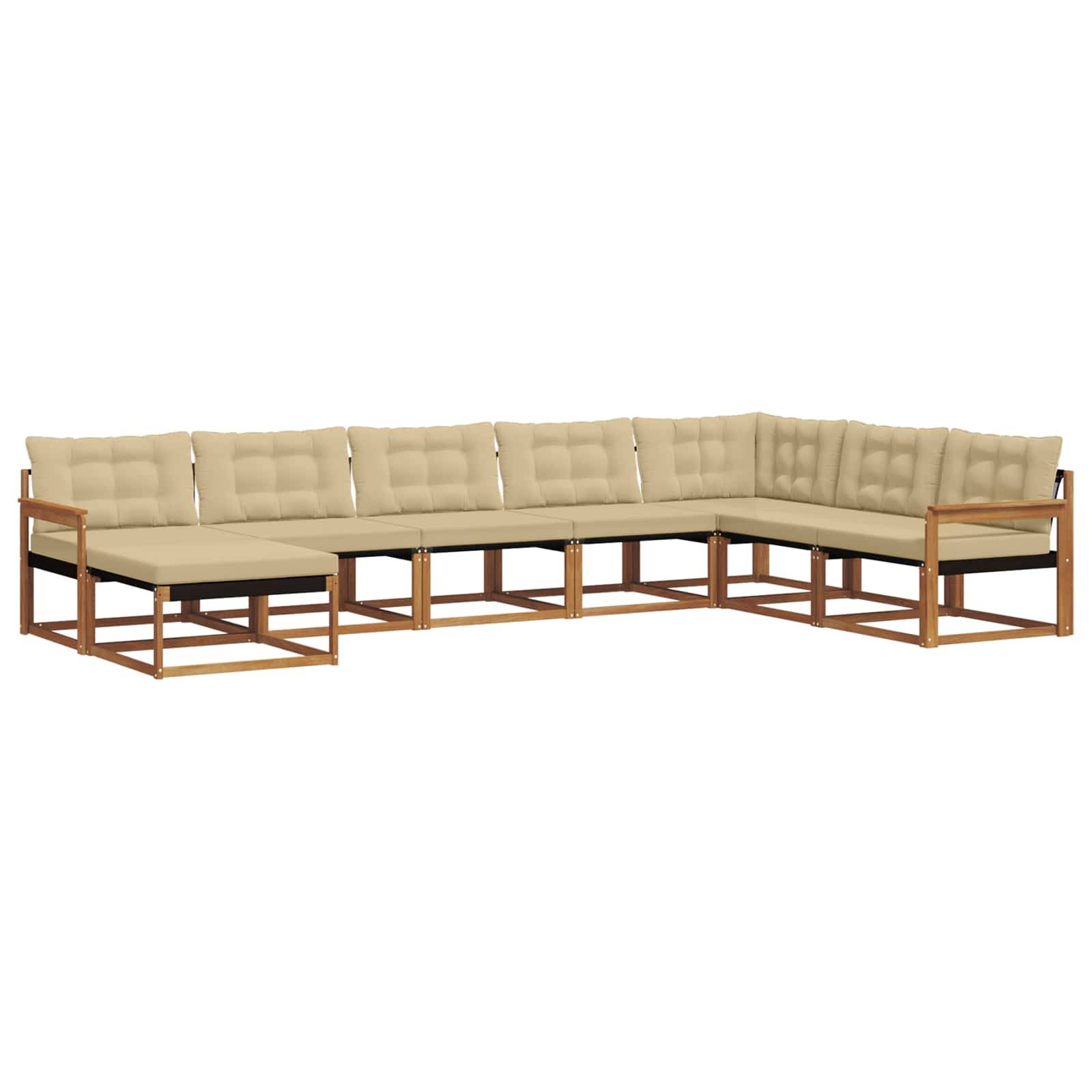 vidaXL Outdoor-Sofagarnitur 8 pcs Natur und Beige Massivholz Akazie
