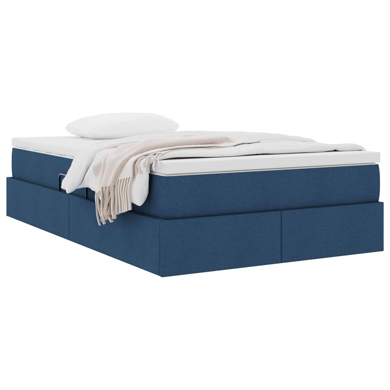 vidaXL Aufbewahrungsbett mit Matratze Blau 120 x 190 cm Polyester