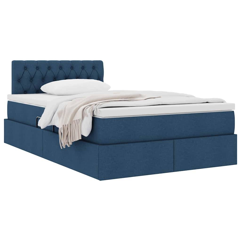 vidaXL Aufbewahrungsbett mit Matratze Blau 120 x 190 cm Holzwerkstoff