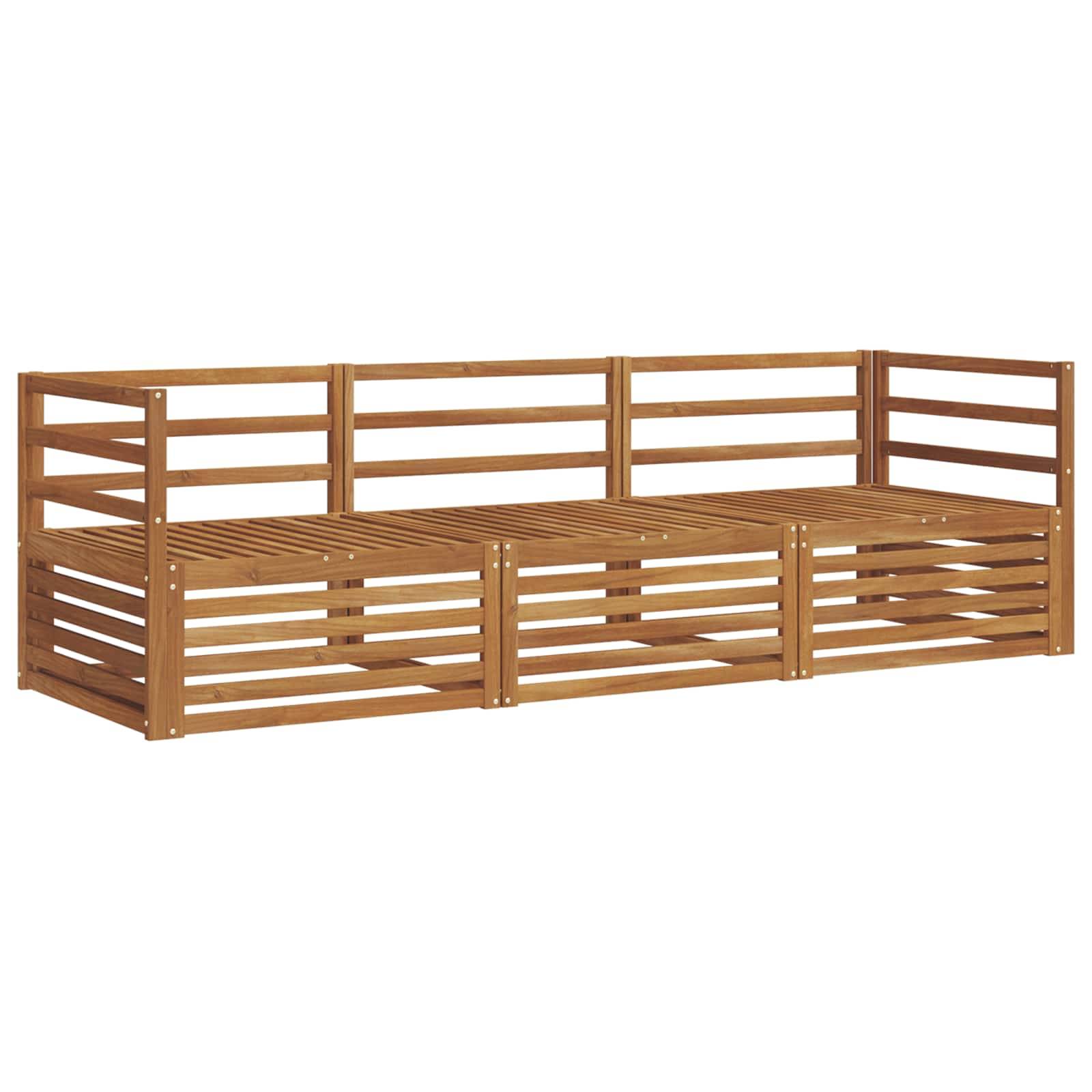 vidaXL Outdoor-Sofagarnitur 3 pcs Natur Massivholz Akazie