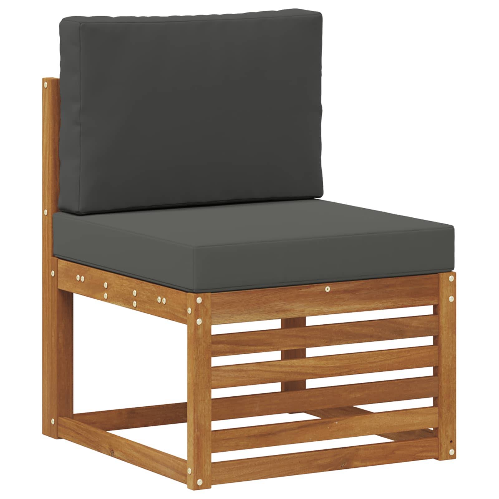 vidaXL Outdoor-Sofagarnitur mit Kissen 7 pcs Natur und Anthrazit