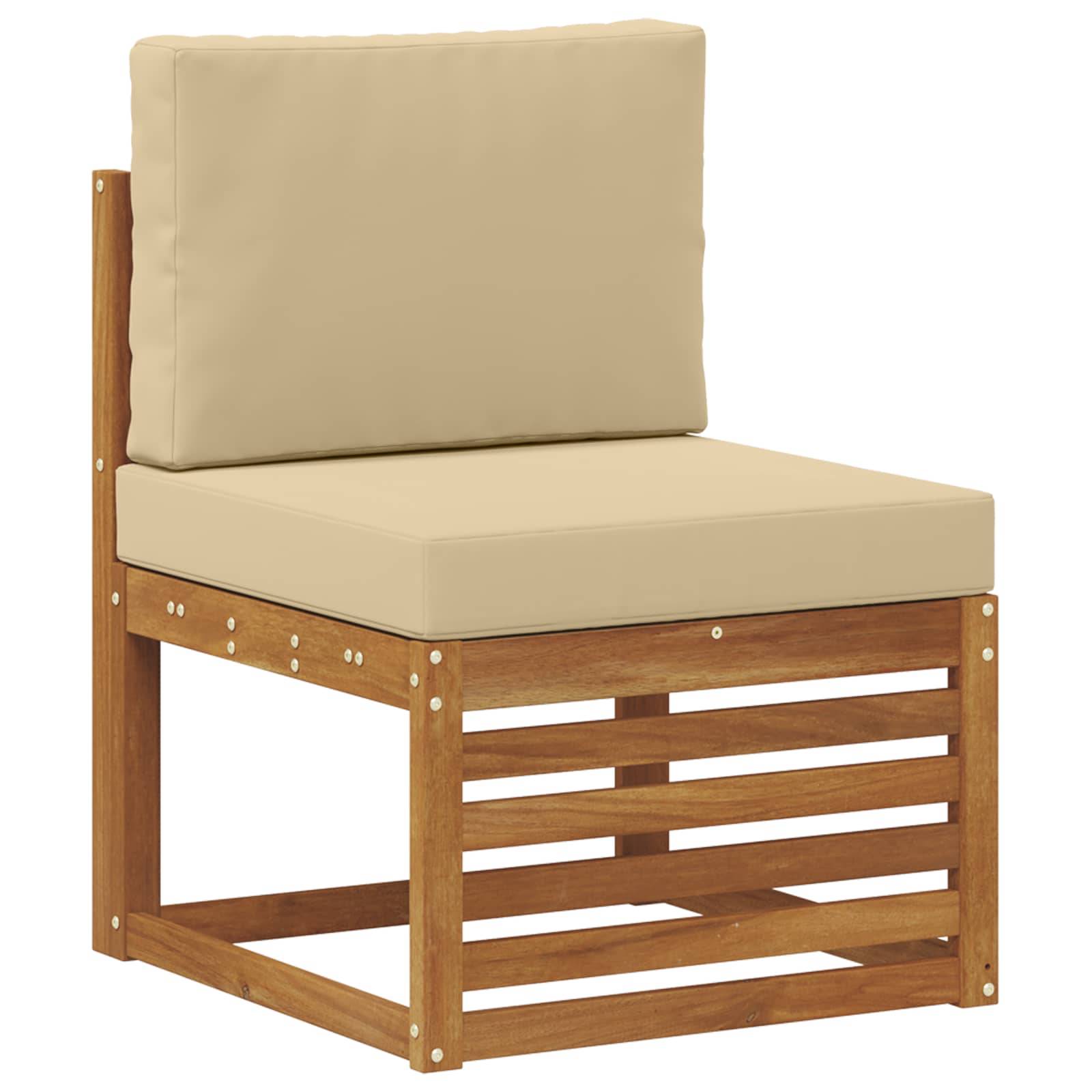 vidaXL Outdoor-Sofagarnitur mit Kissen 7 pcs Natur