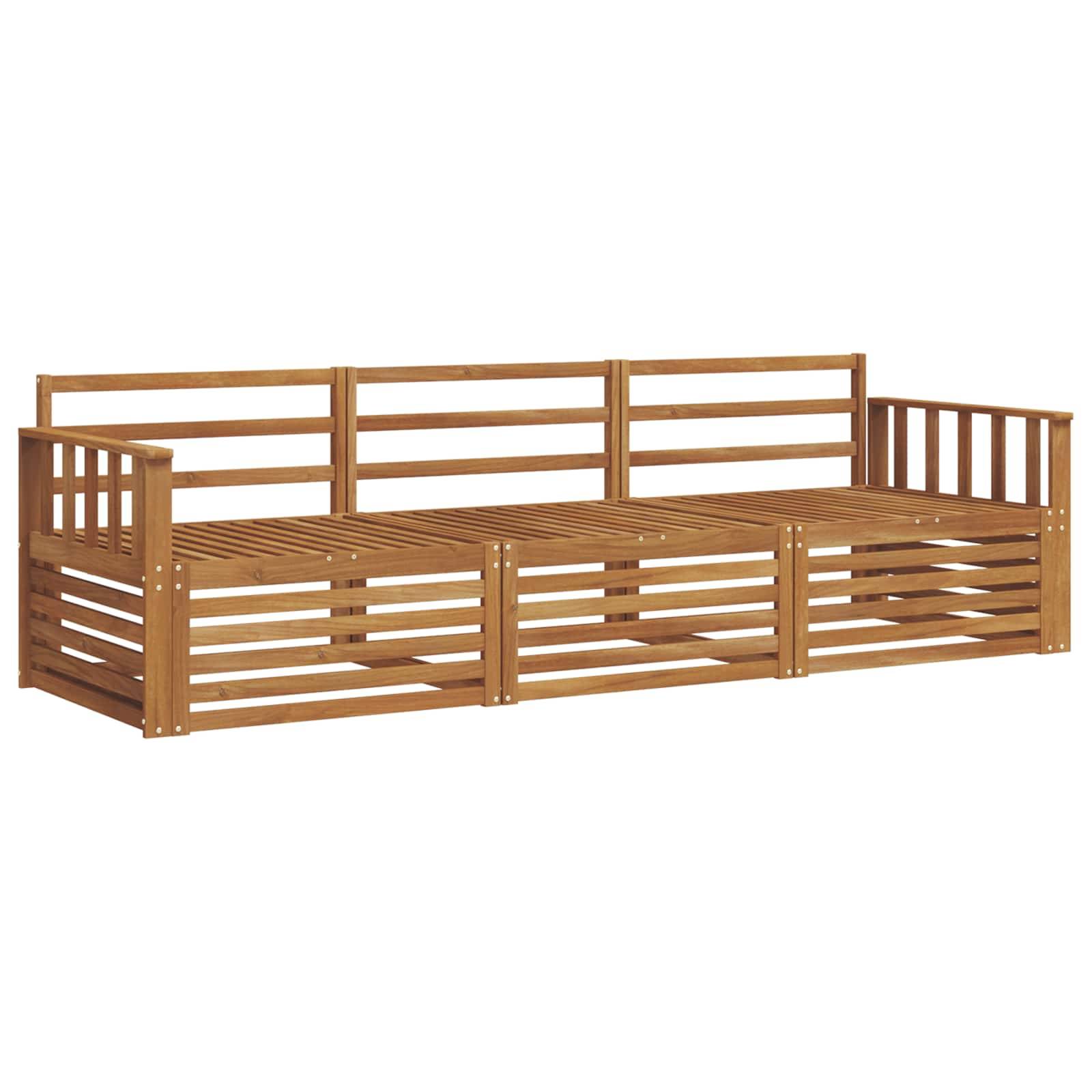 vidaXL Outdoor-Sofagarnitur 3 pcs Natur Massivholz Akazie