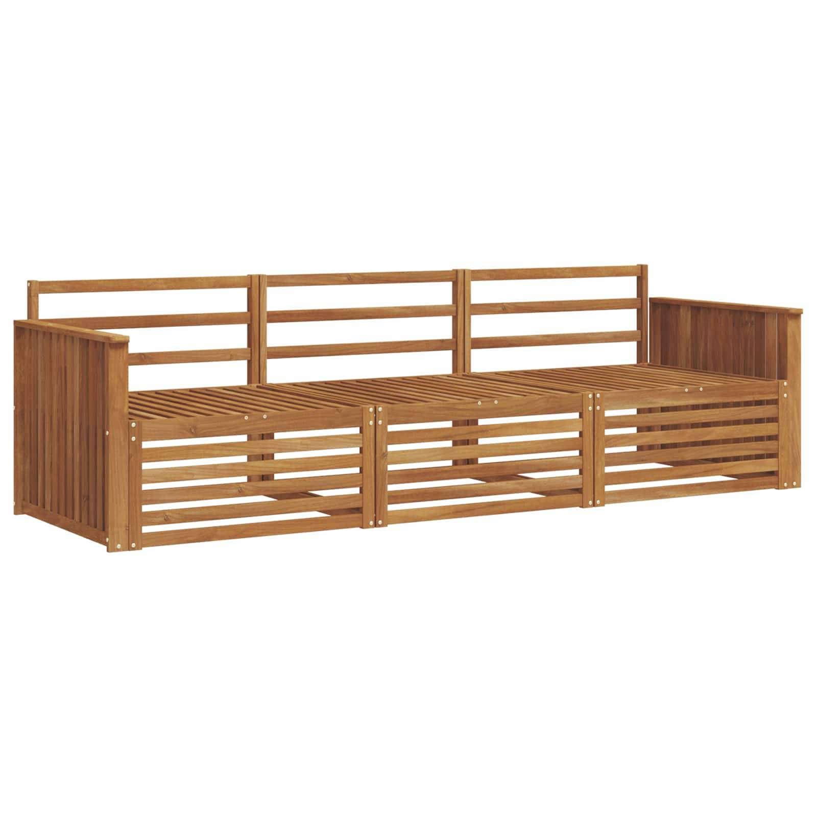 vidaXL Outdoor-Sofagarnitur 3 pcs Natur Massivholz Akazie
