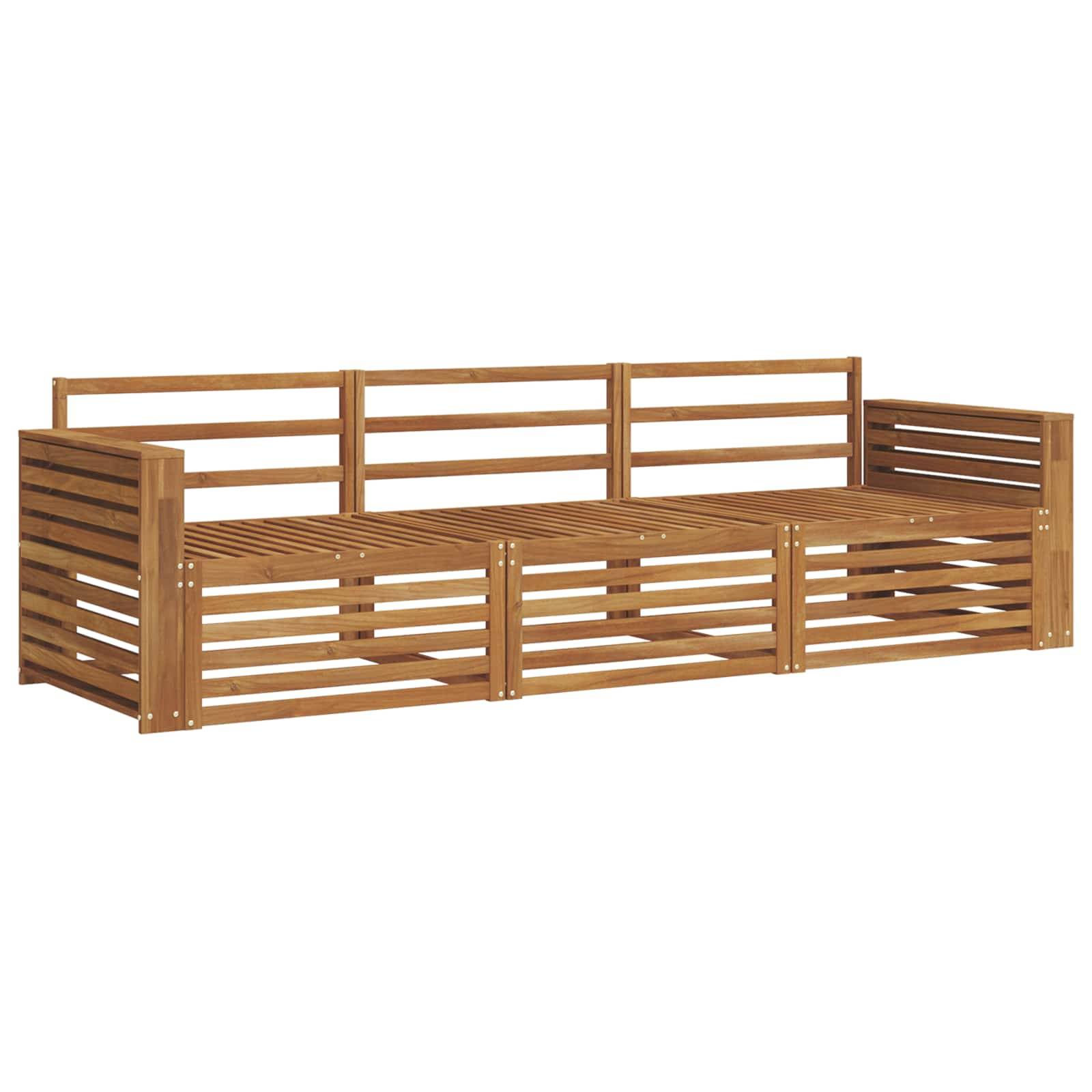 vidaXL Outdoor-Sofagarnitur 3 pcs Natur Massivholz Akazie