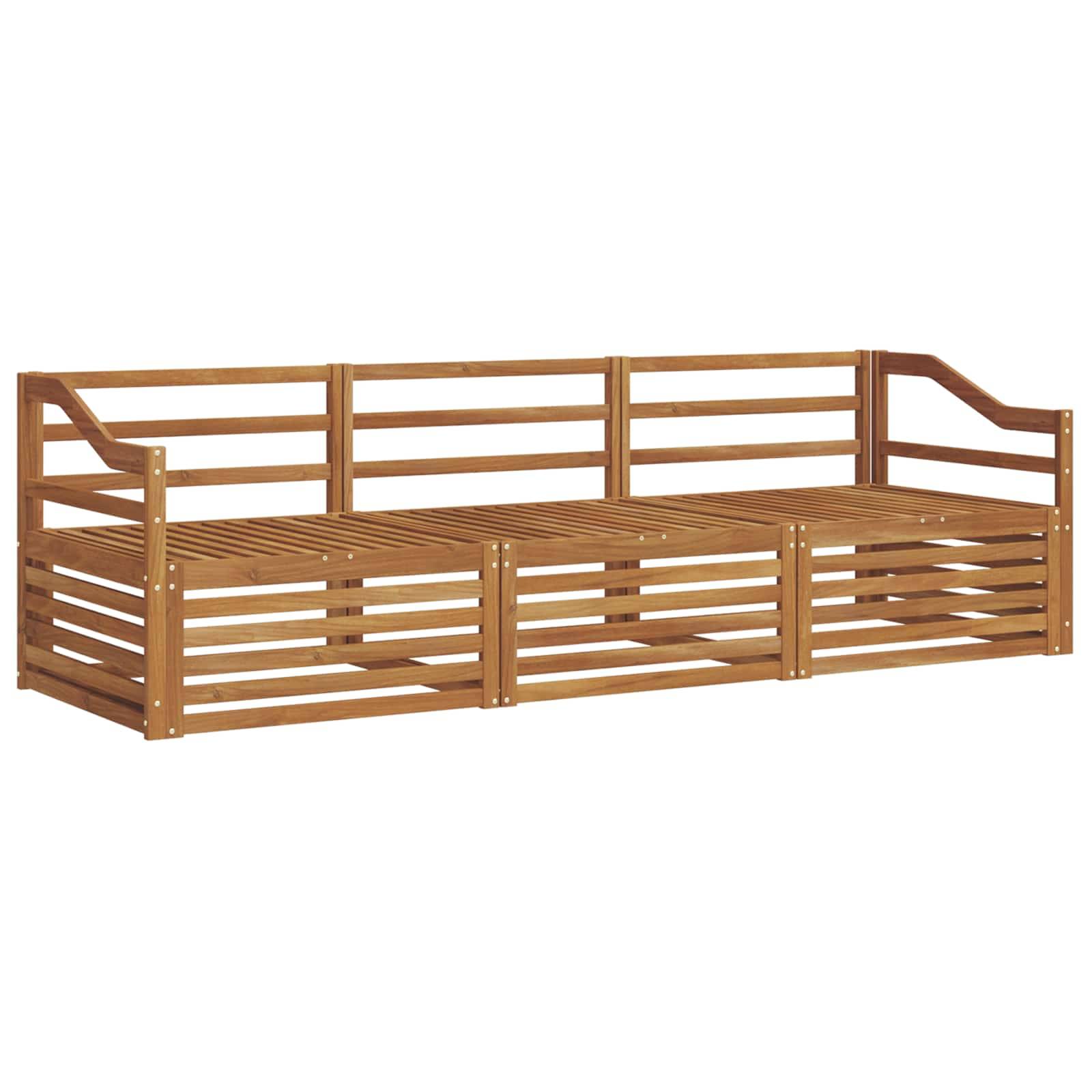 vidaXL Outdoor-Sofagarnitur 3 pcs Natur Massivholz Akazie