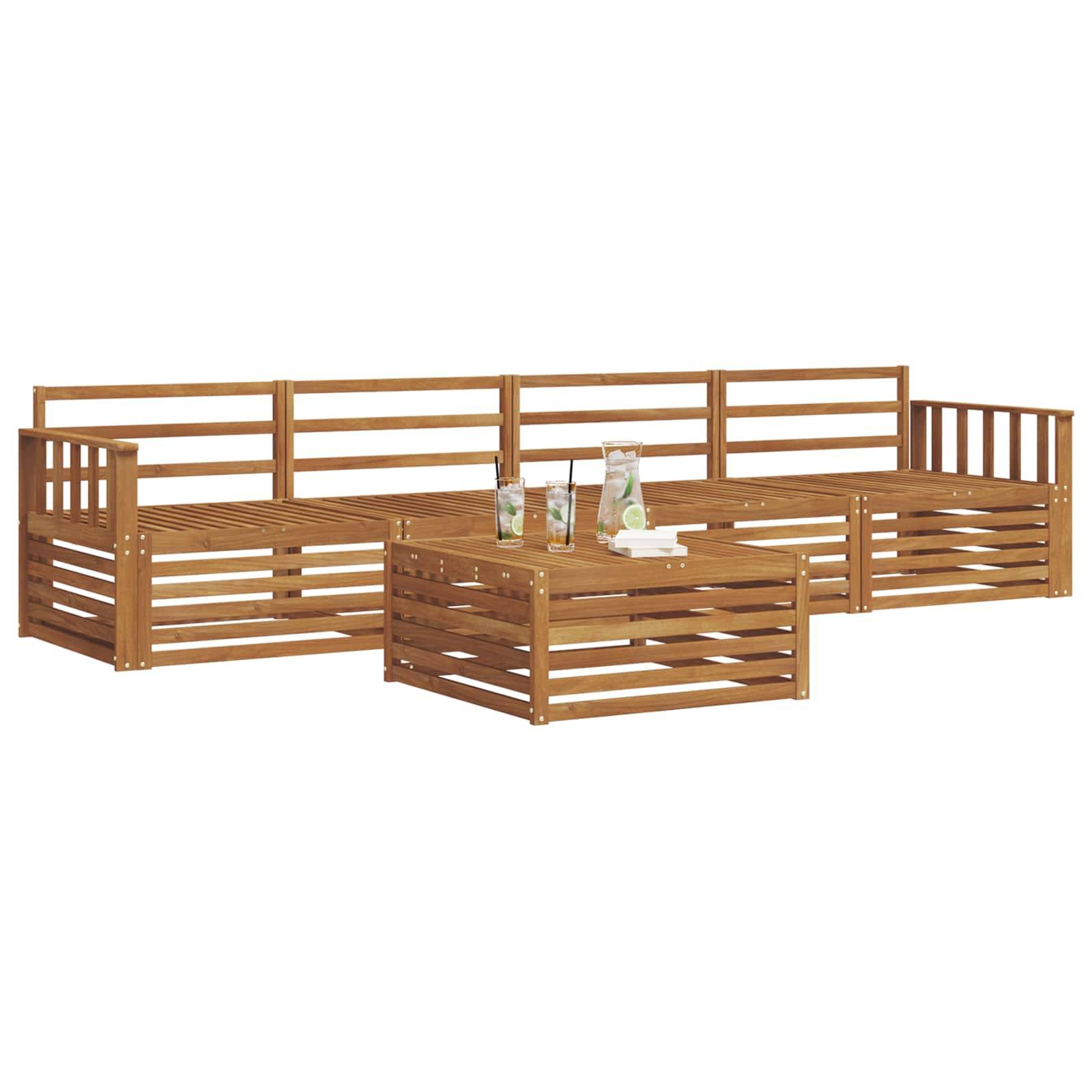 vidaXL Outdoor-Sofagarnitur 5 pcs Natur